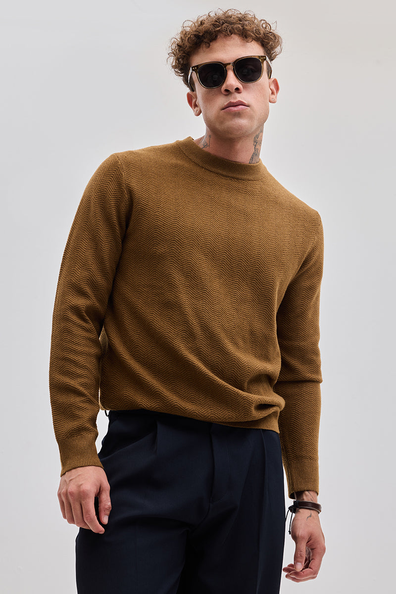 SNITCH Brown Knitted Sweater