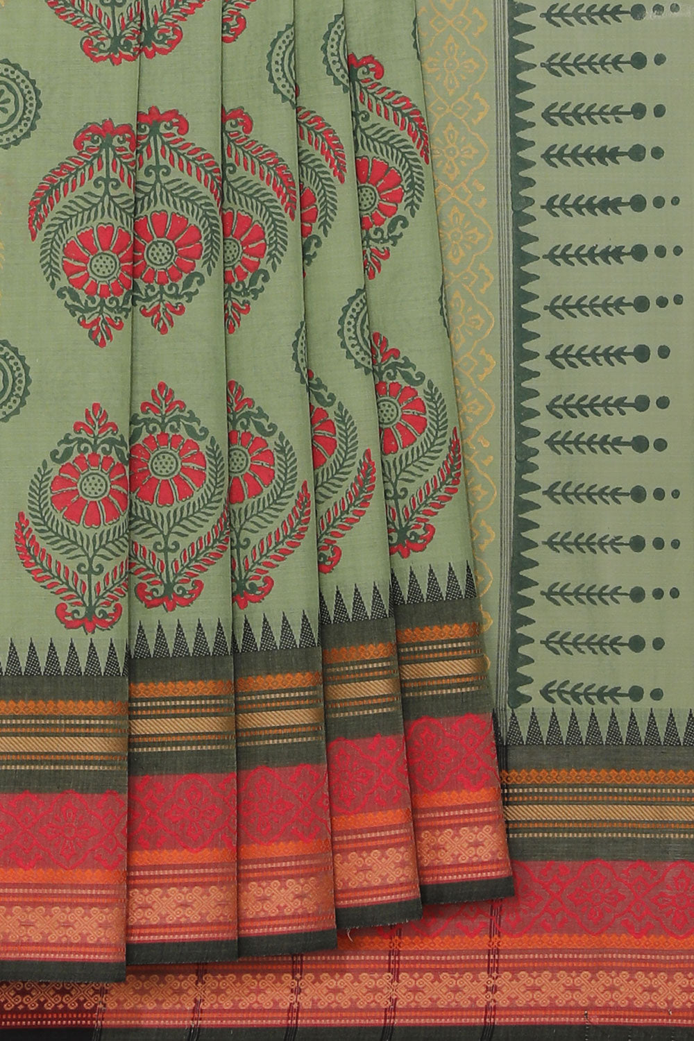 Kalanjali Ethnics Hand block printed cotton saree - view 2