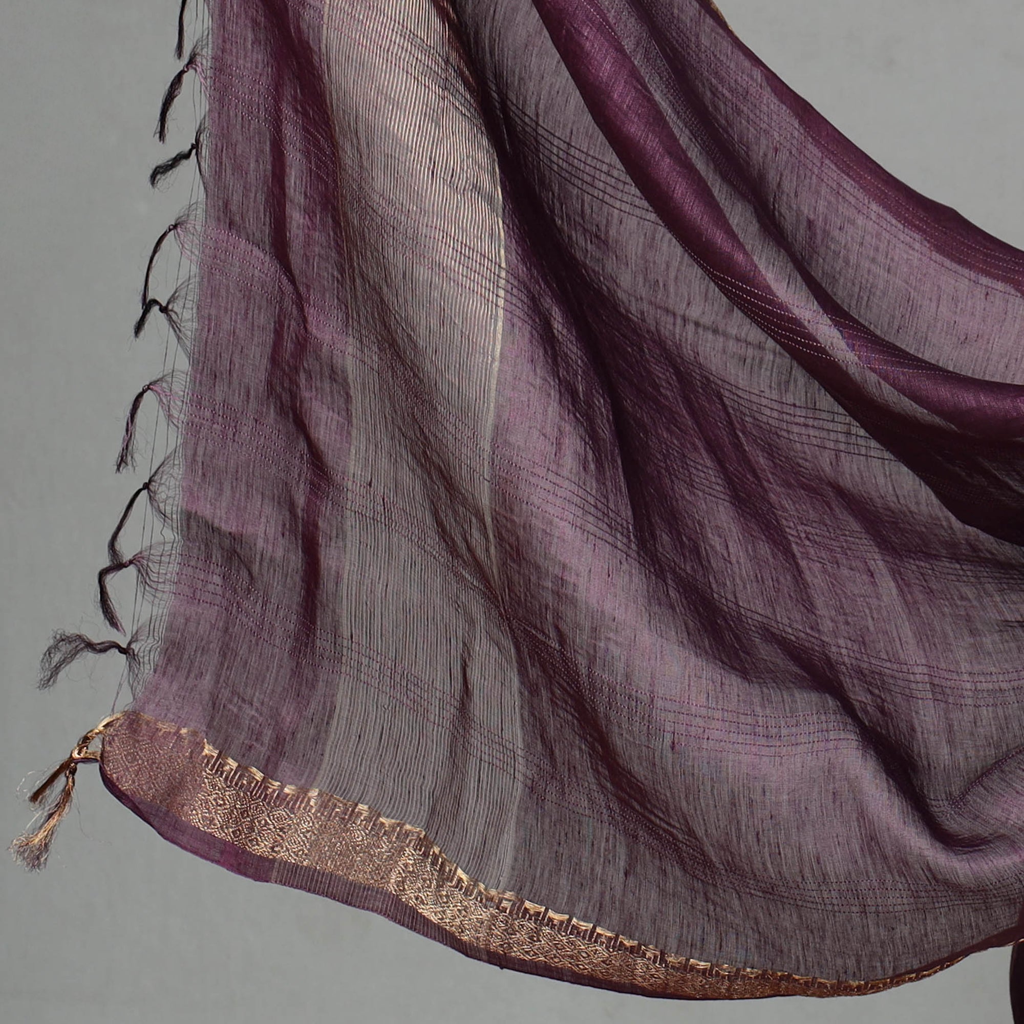 HAVELI CHRONICLES 3pc Linen Silk Handloom Plain Dress Material 06 - view 4