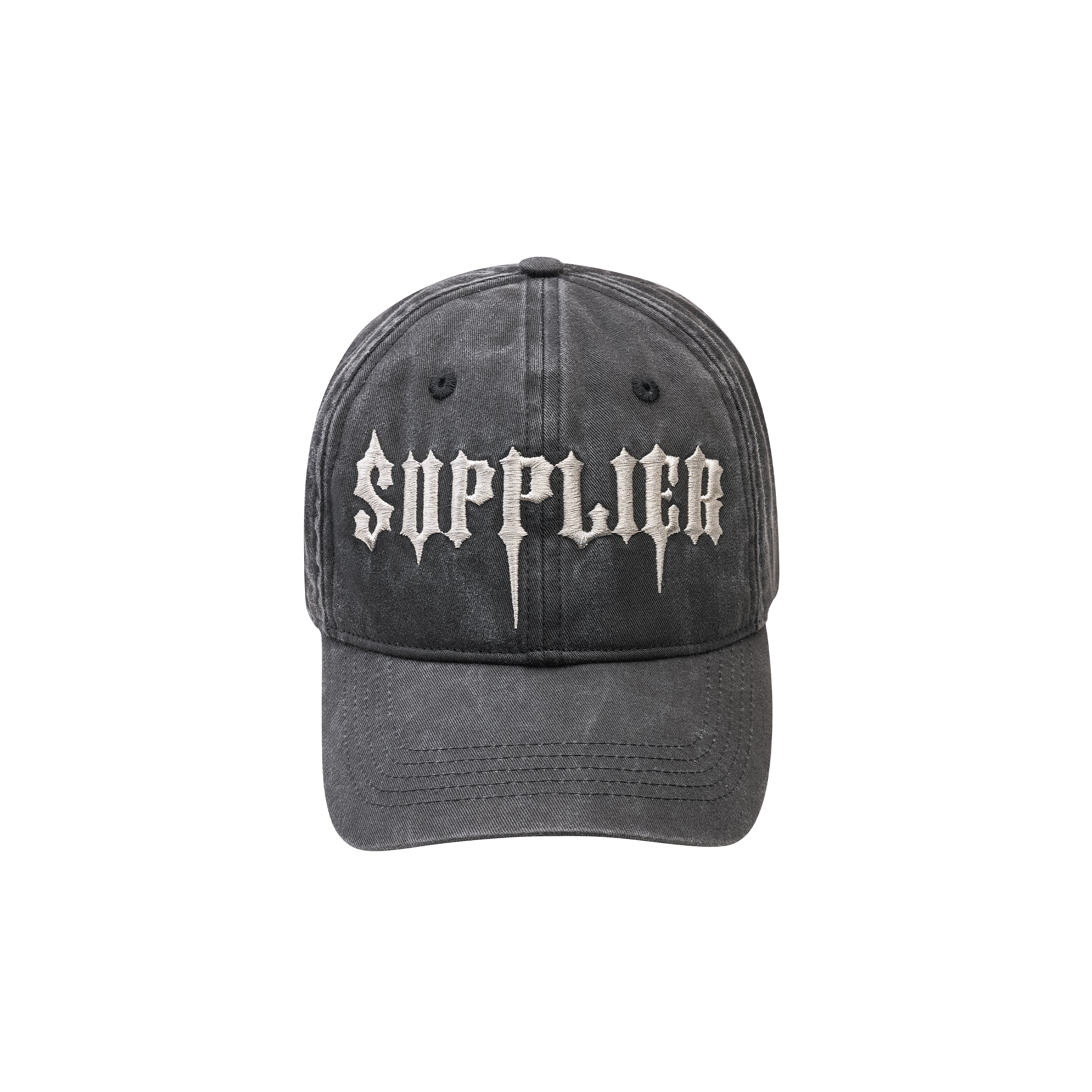 Supplier Stab Logo 6 Panel Cap – BLACK