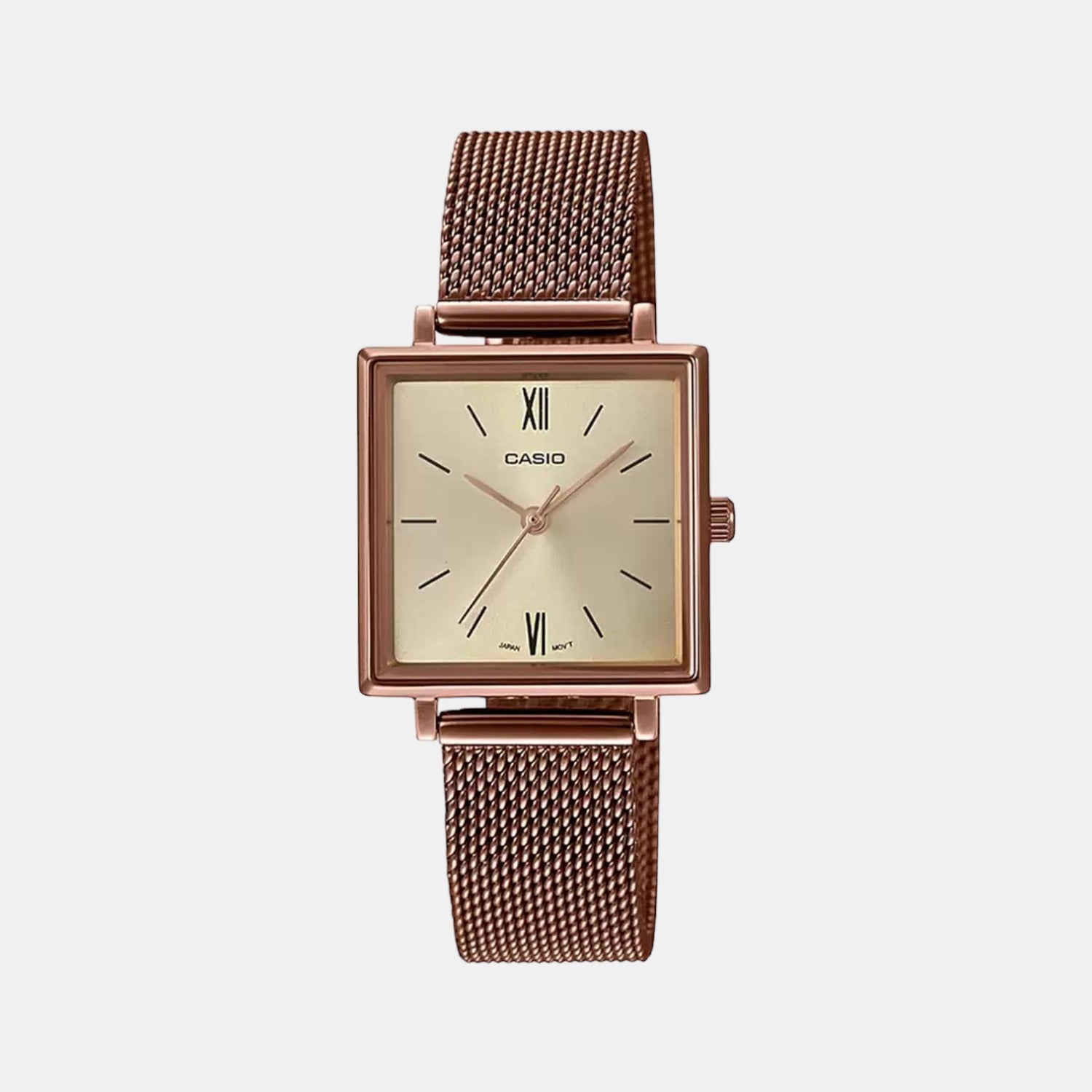 Casio Enticer Women Quartz Rose Gold Dial Analog Stainless Steel Watch A1548