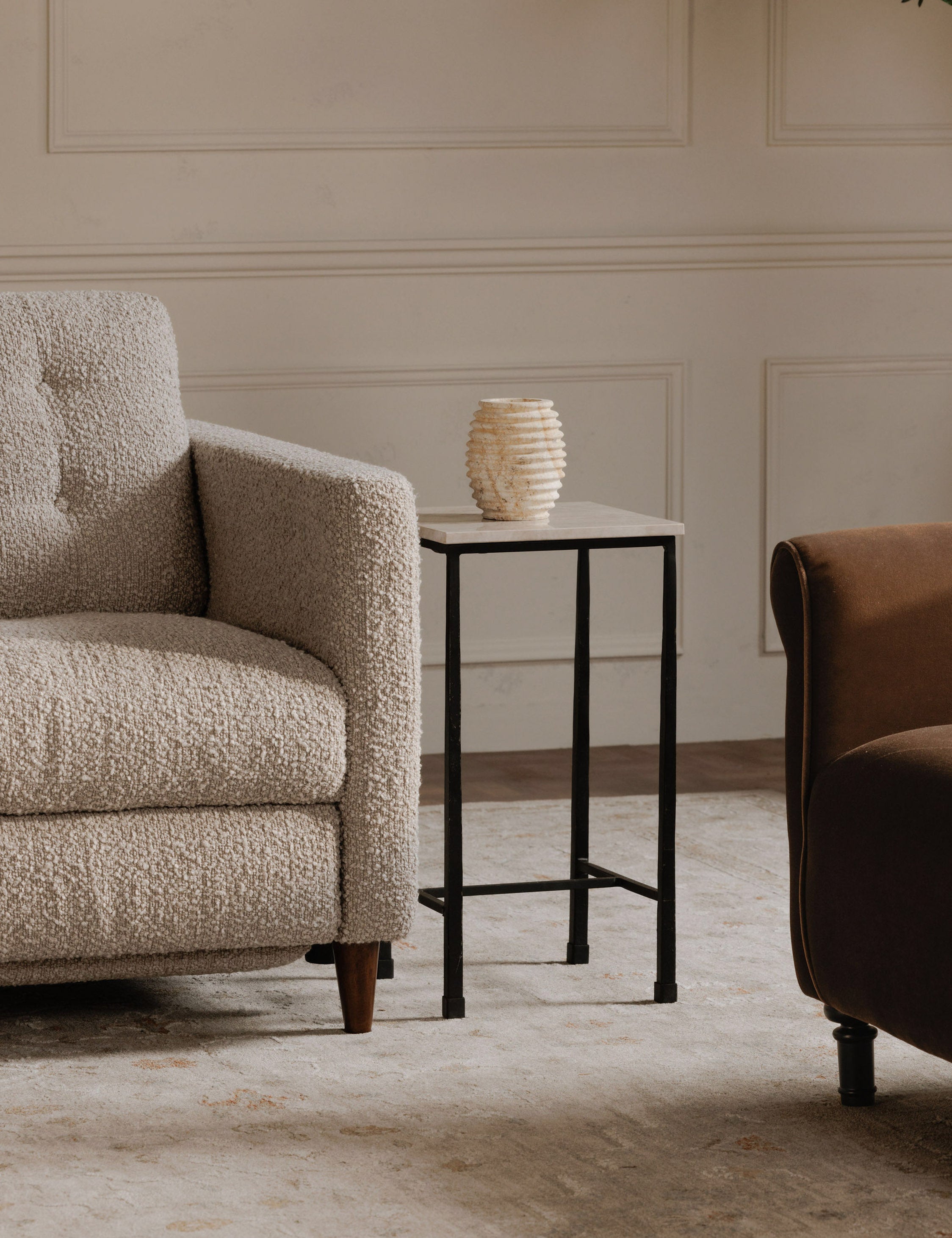 Lulu and Georgia Tristan Side Table – Beige Marble - view 2