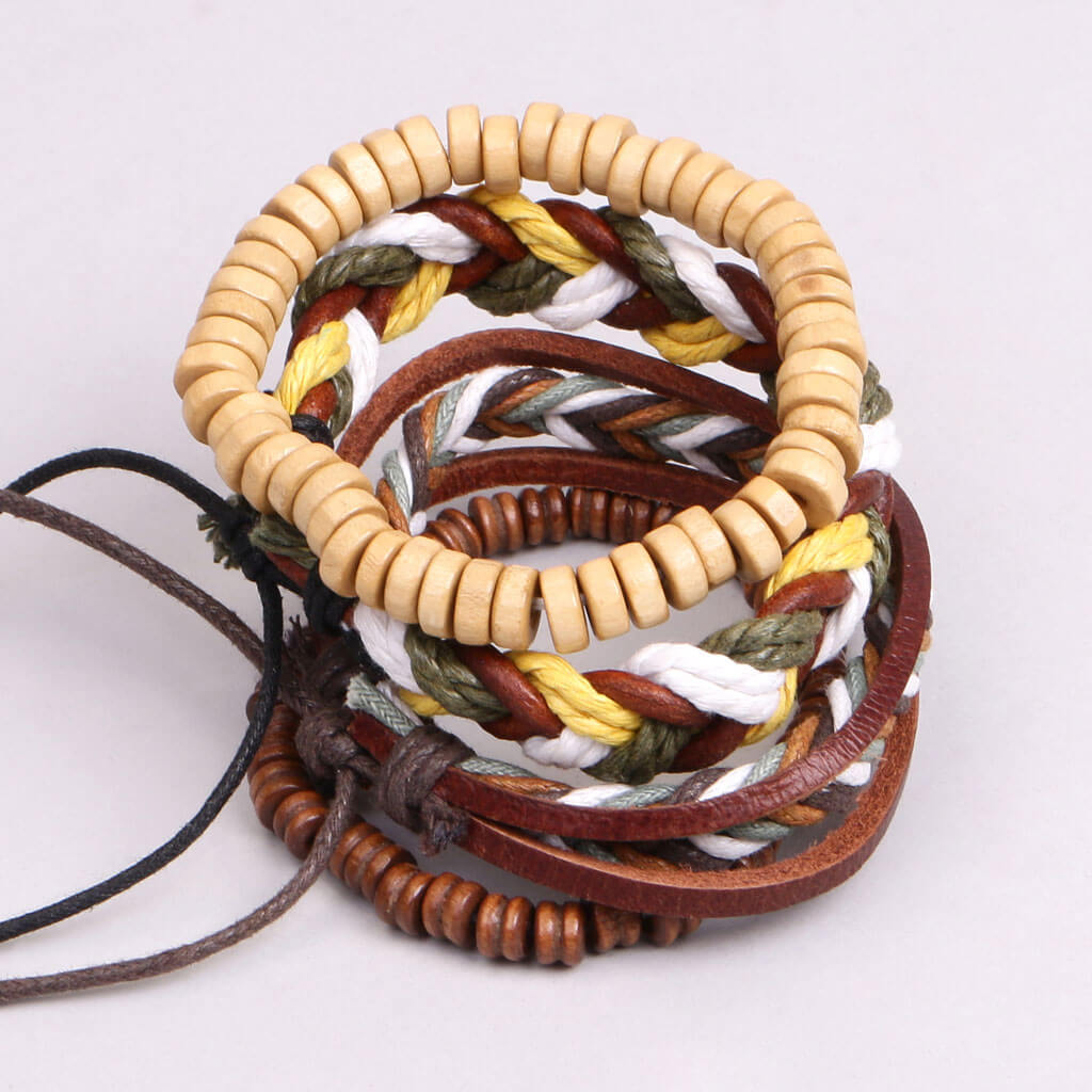 Bigsmall Leather Braided Bracelet - view 7