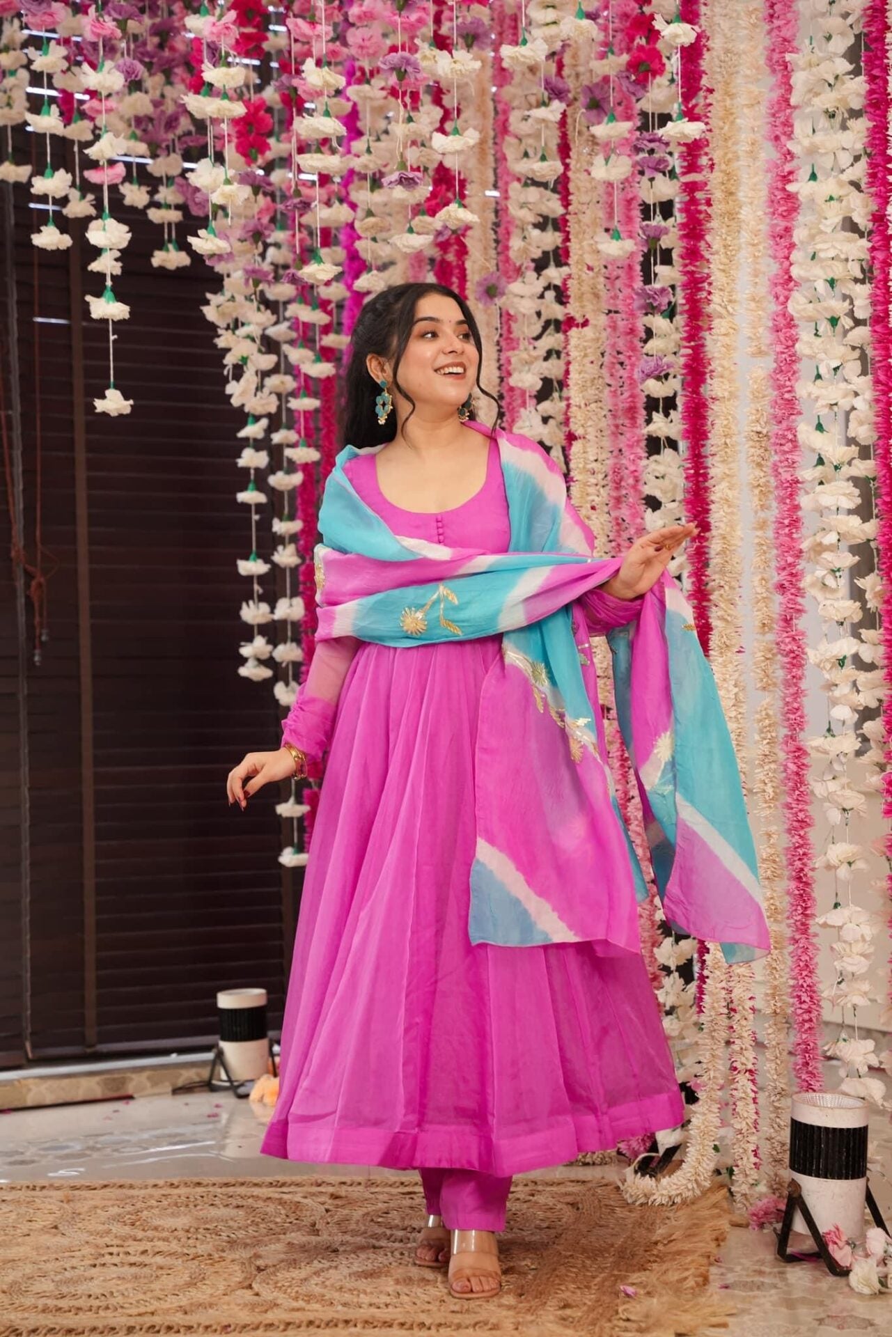 Idaho-o Rosy Veil organza Suit Set