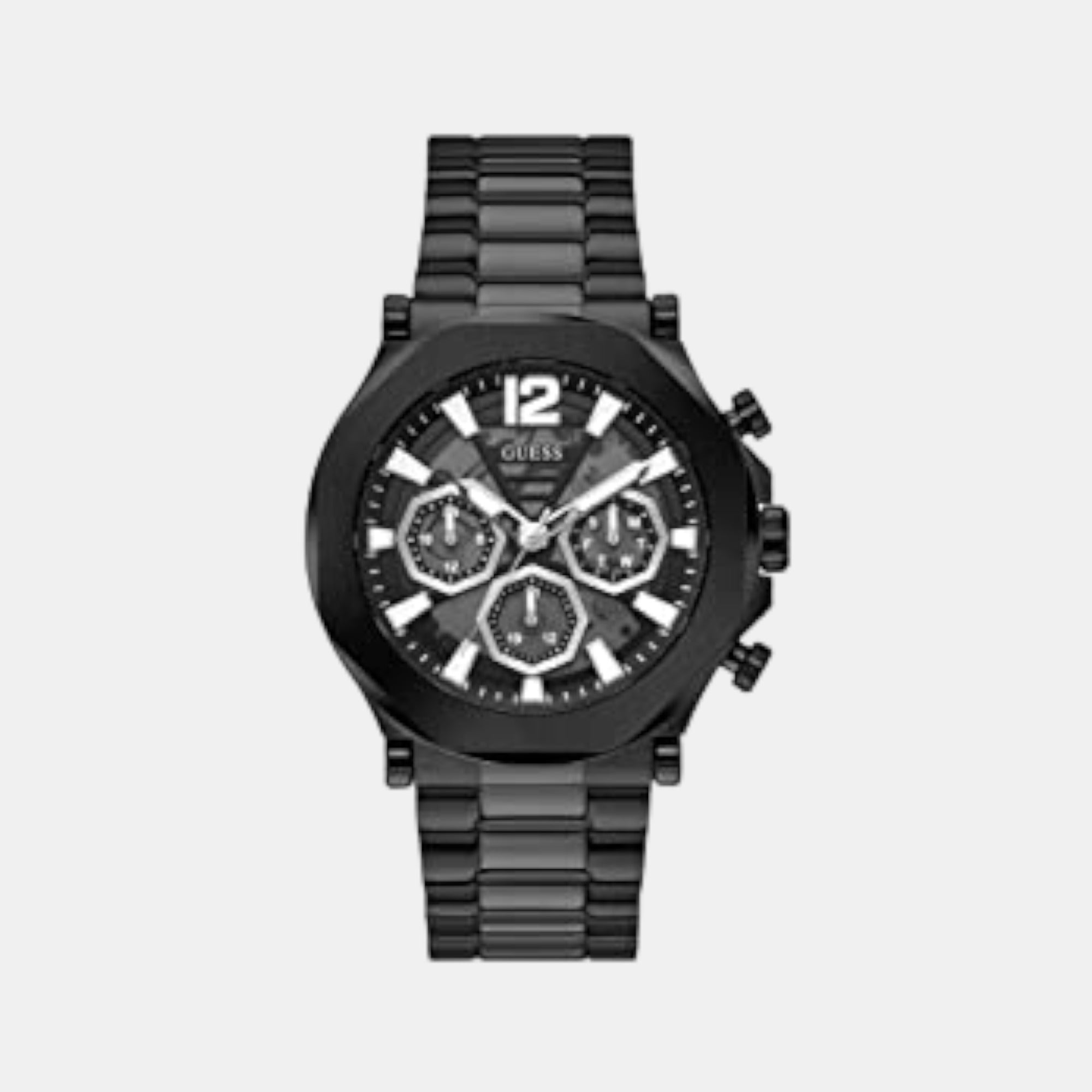 Guess Edge Men Quartz Black Dial Chronograph Stainless Steel Watch GW0539G3
