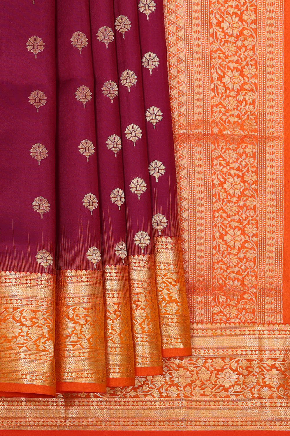 Kalanjali Deep Wine Silk Saree – Women's