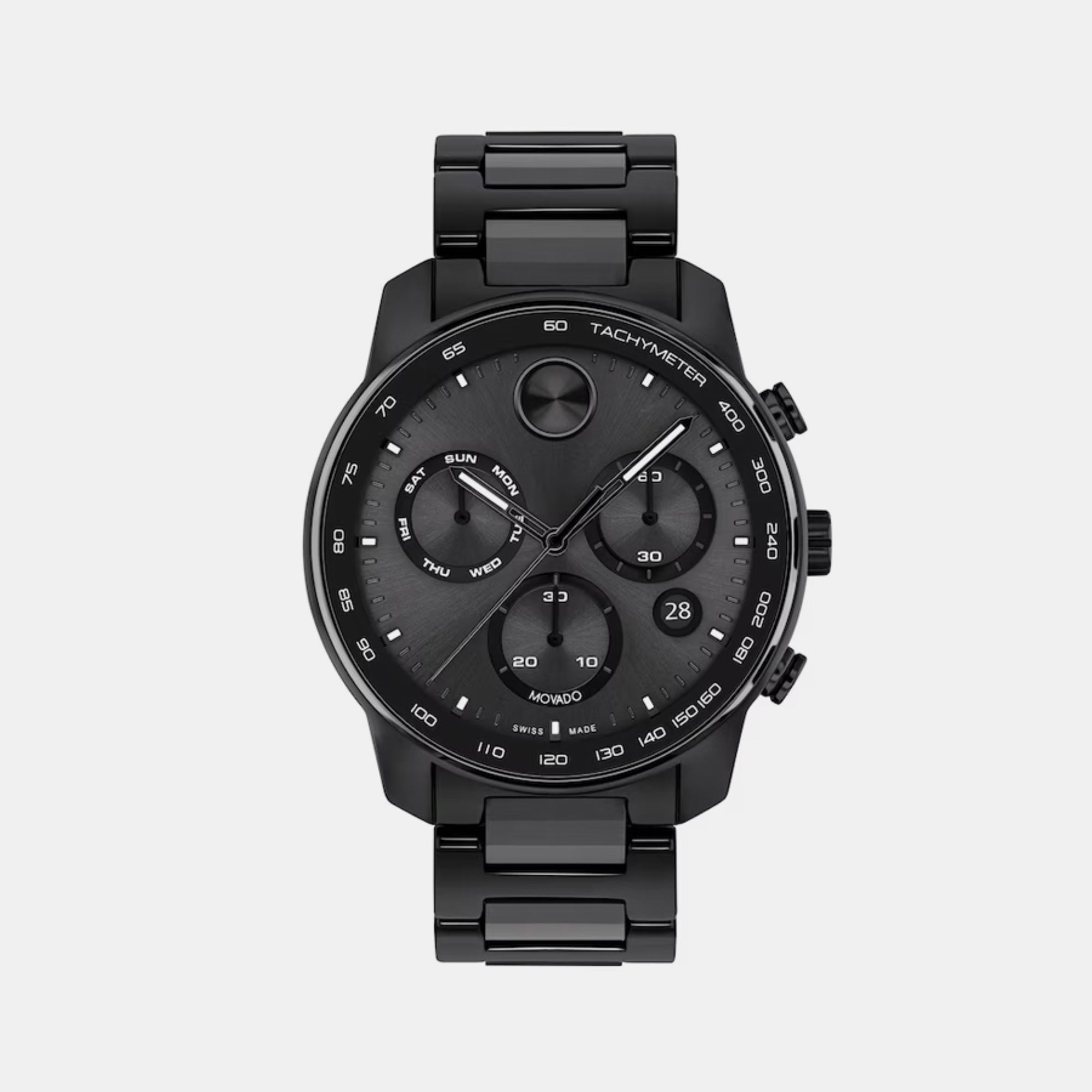 Movado Bold Men Quartz Black Dial Chronograph Ceramic Watch 3601103