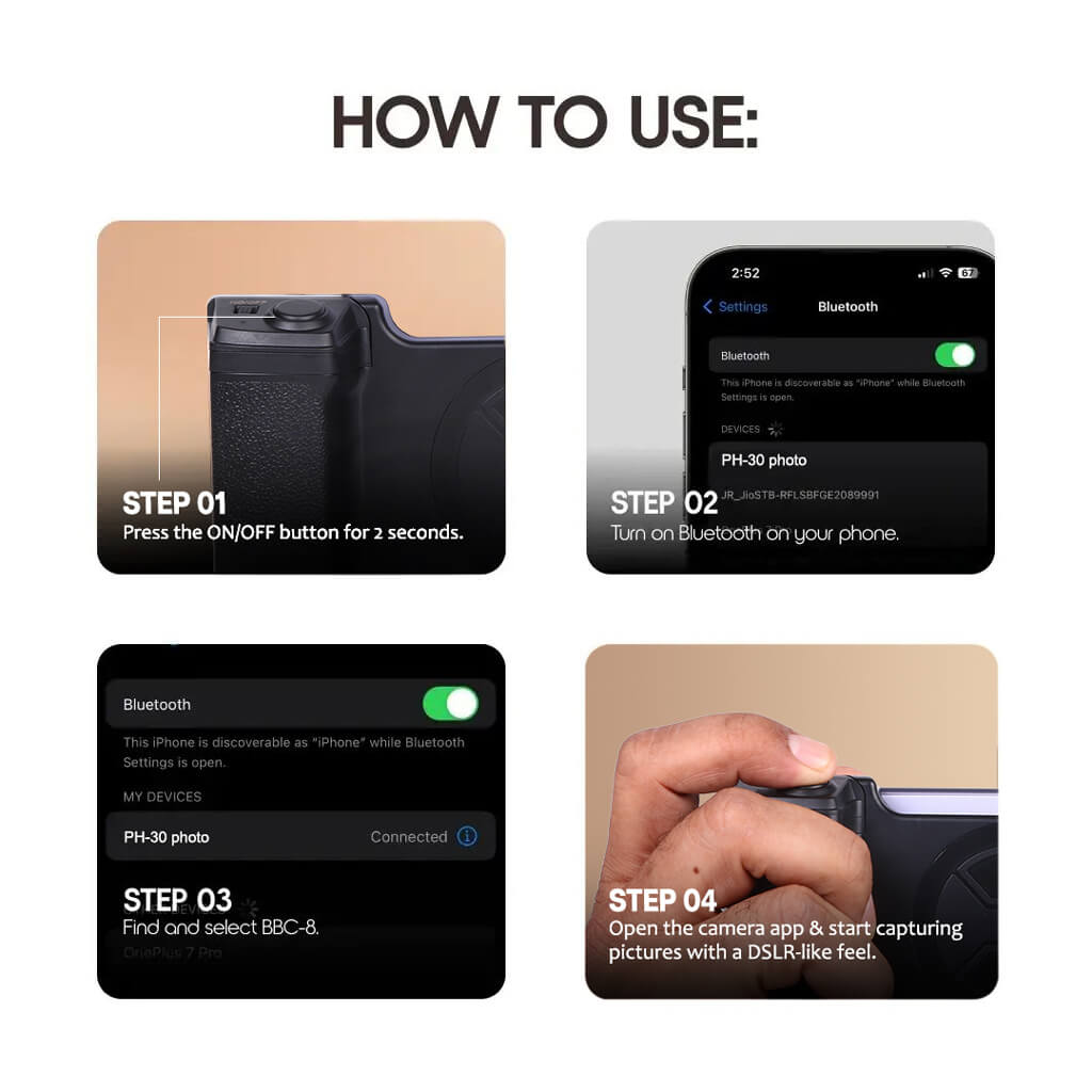 Cpensus MagSafe Camera Grip with Bluetooth Photo Shutter - view 3