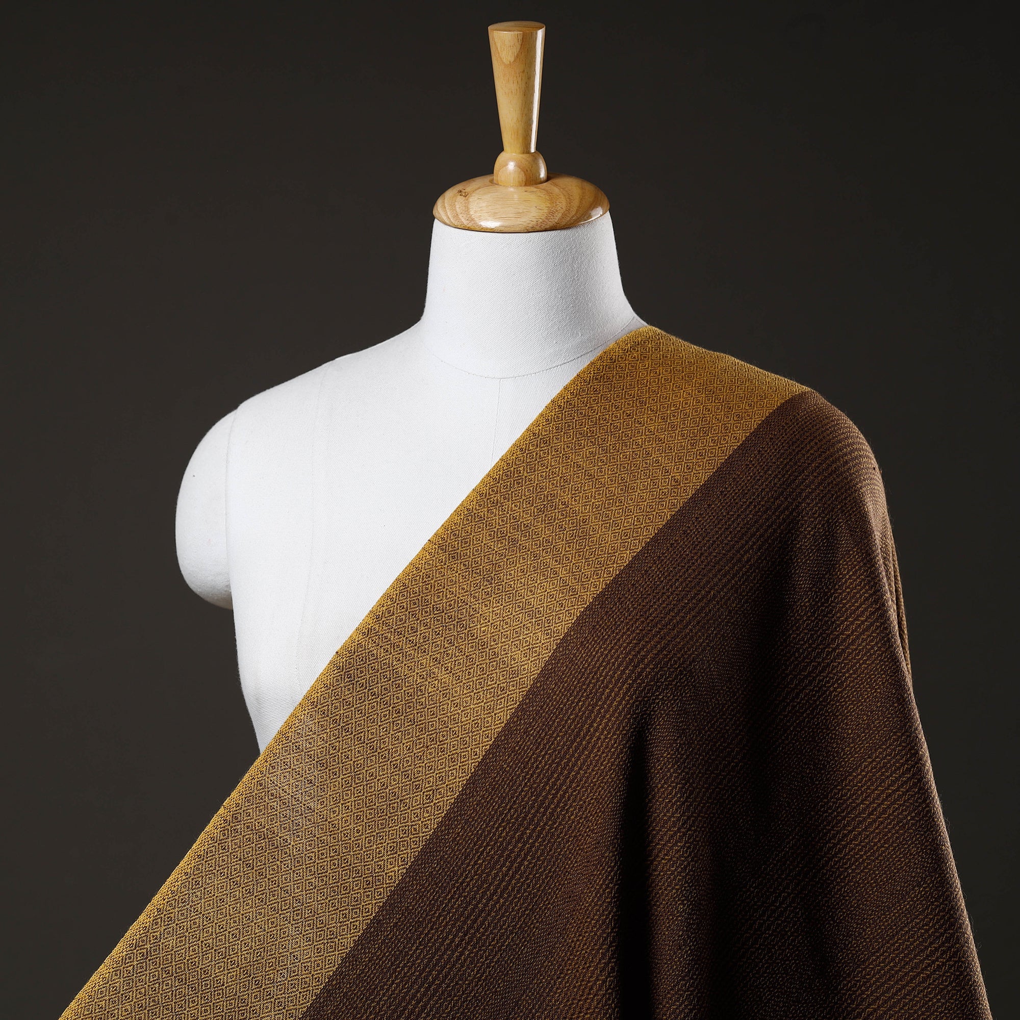 KILMORA Brown - Kumaun Handwoven Merino Woollen Fabric 05 - view 2