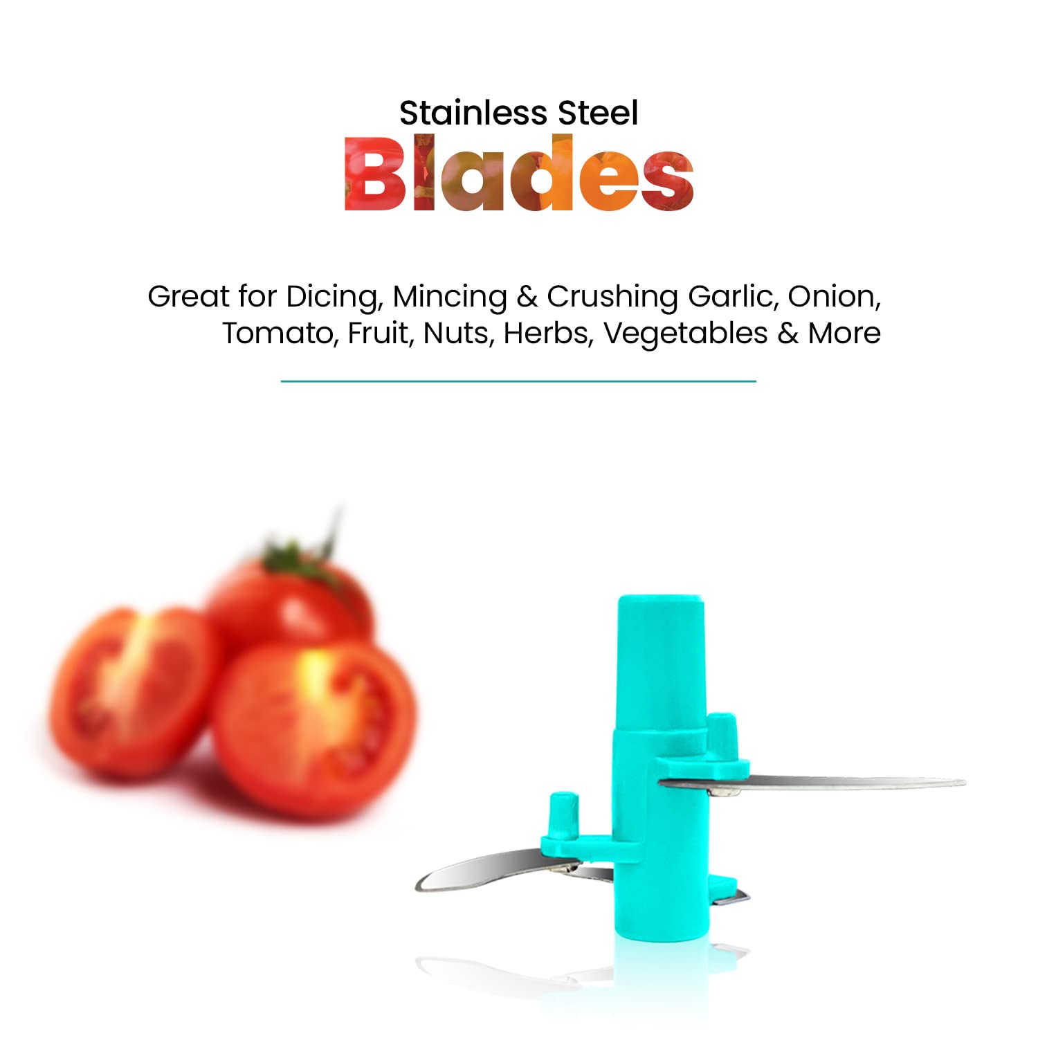 Candes Quick Hand Stainless Steel Blades, Vegetable & Fruits Chopper - Green - view 3