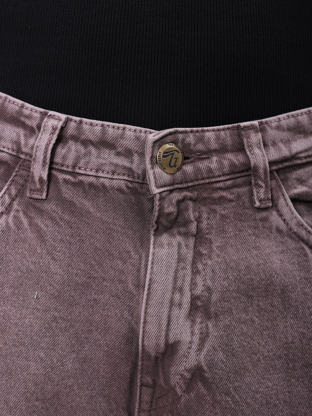 The Indian Garage Co Men's Purple Relaxed Straight Fit Solid Carpenter Jeans - view 6