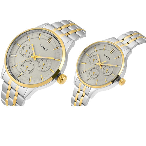 Timex Pairs Grey Round Dial Analog Watch 44mm & 36mm TW00PR317 - view 2