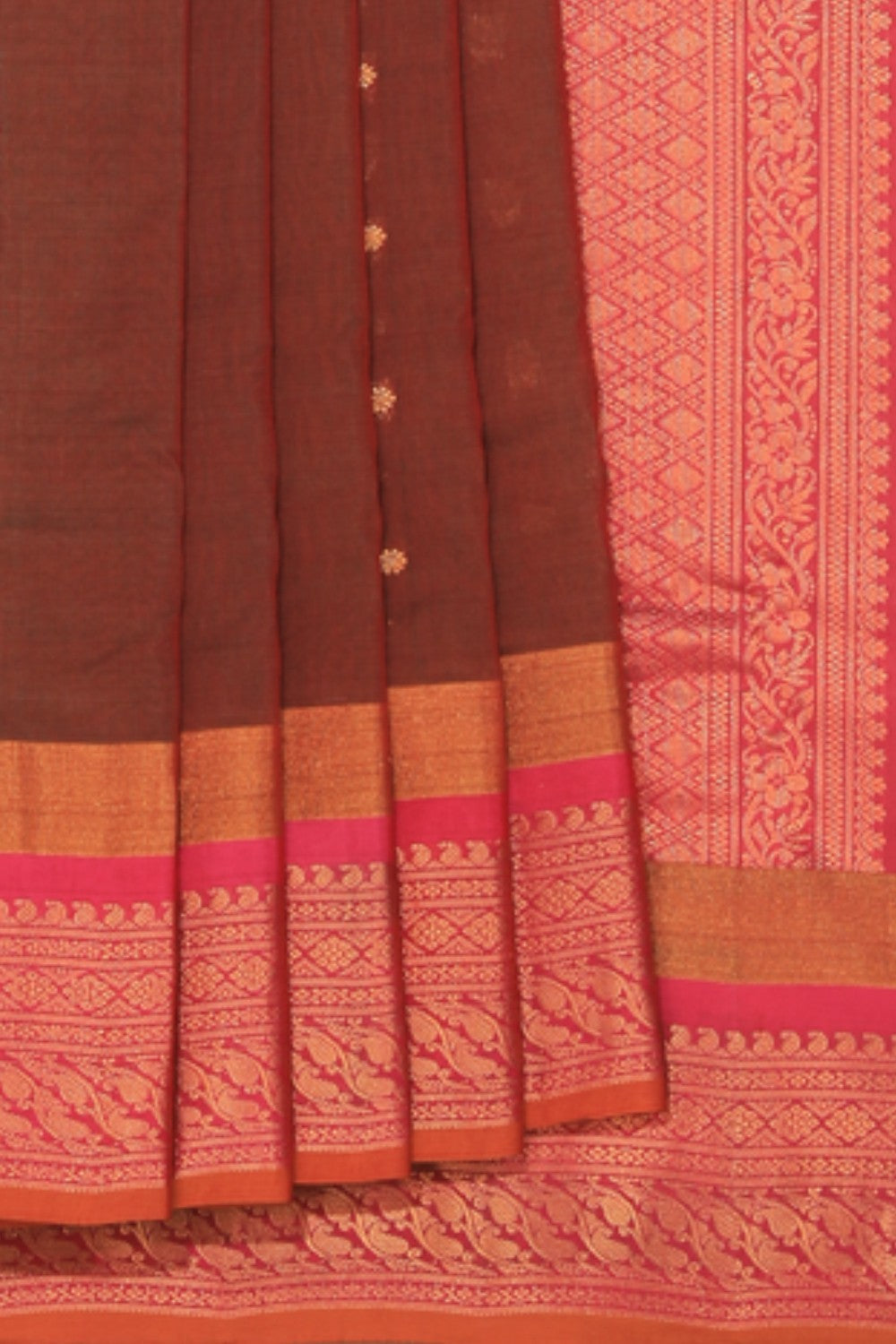 Kalanjali Gadwal Cotton Silk Leaf Green Saree