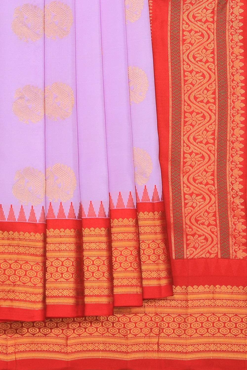 Kalanjali Gadwal Silk Lavender Purple Saree – Women's