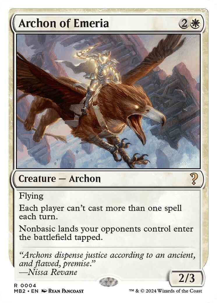 Magic Archon of Emeria [4] [White Border] [Mystery Booster 2] [Non-Foil]