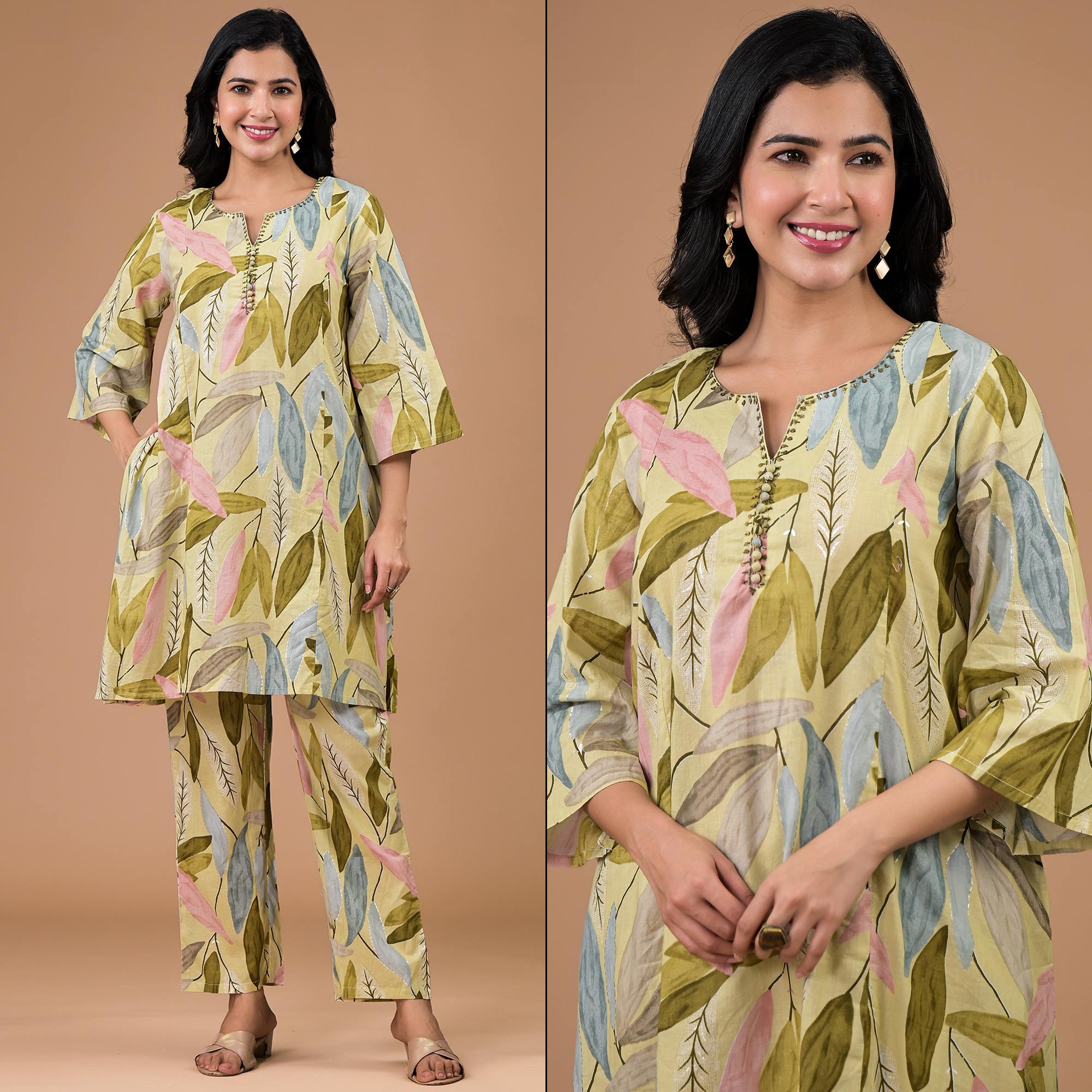 Green co-ords – BlackTree green-printed-pure-cotton-co-ord-set