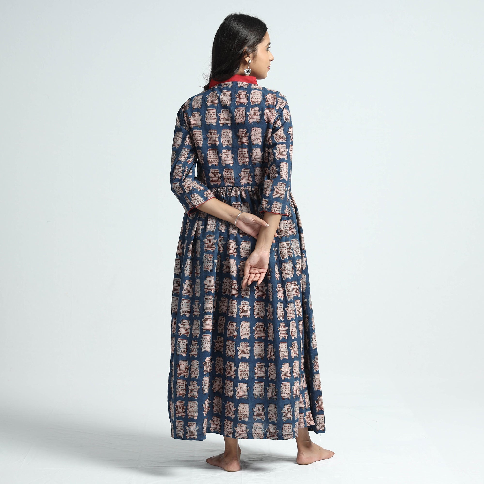 ITOKRI CASUALS Blue - Bindaas Art Block Printed Cotton Dress - view 4