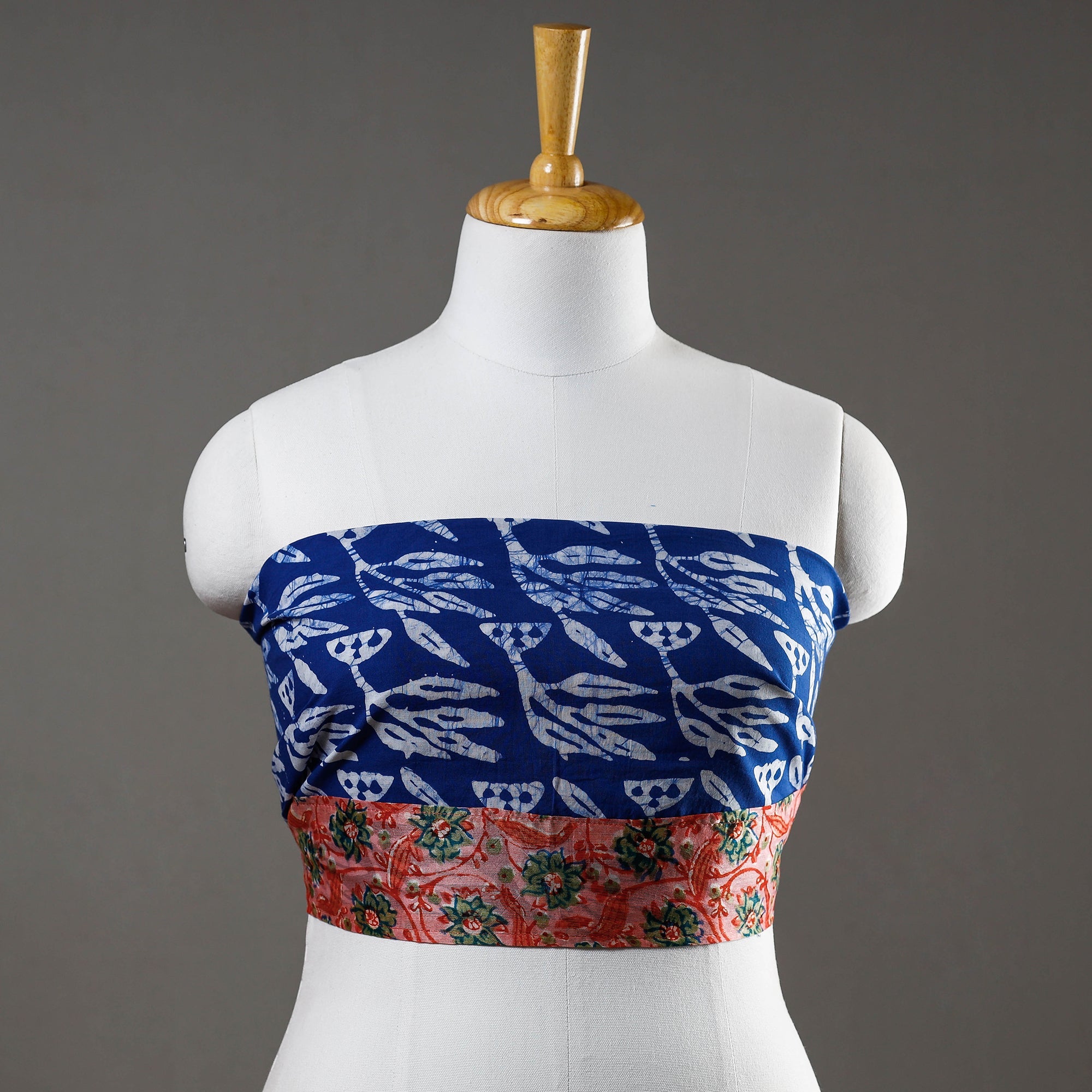 NOORI BAZAR Blue - Hand Batik Printed Cotton Blouse Piece