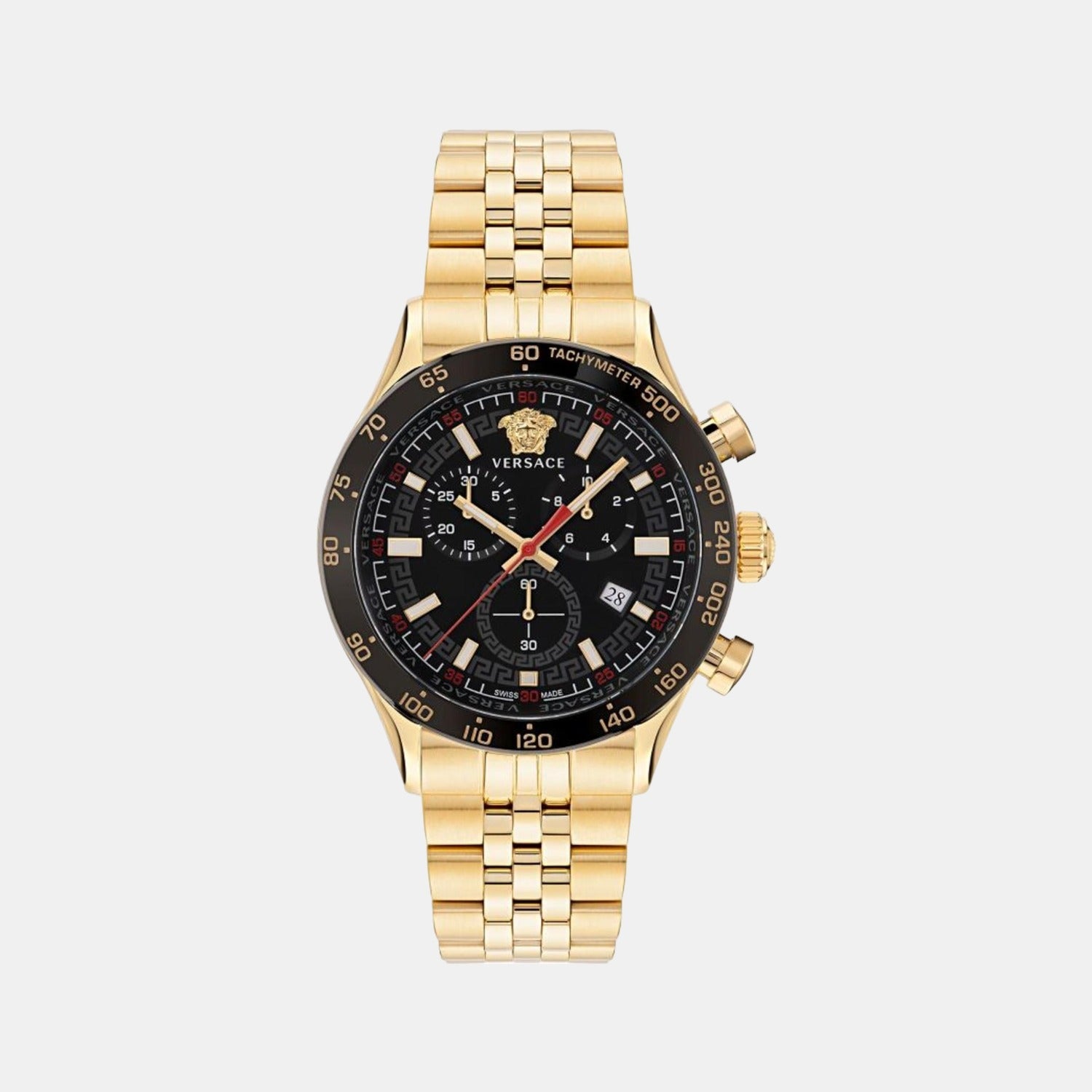 Versace Hellenyium Men Quartz Black Dial Chronograph Stainless Steel Watch VE2U00622