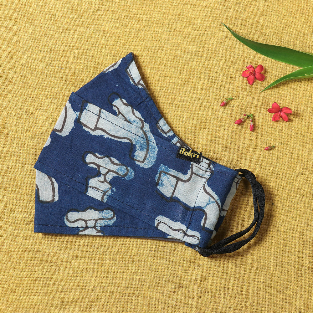 JALPARI Bindaas Block Printed Cotton 3 Layer Maska Snug Fit Face Cover