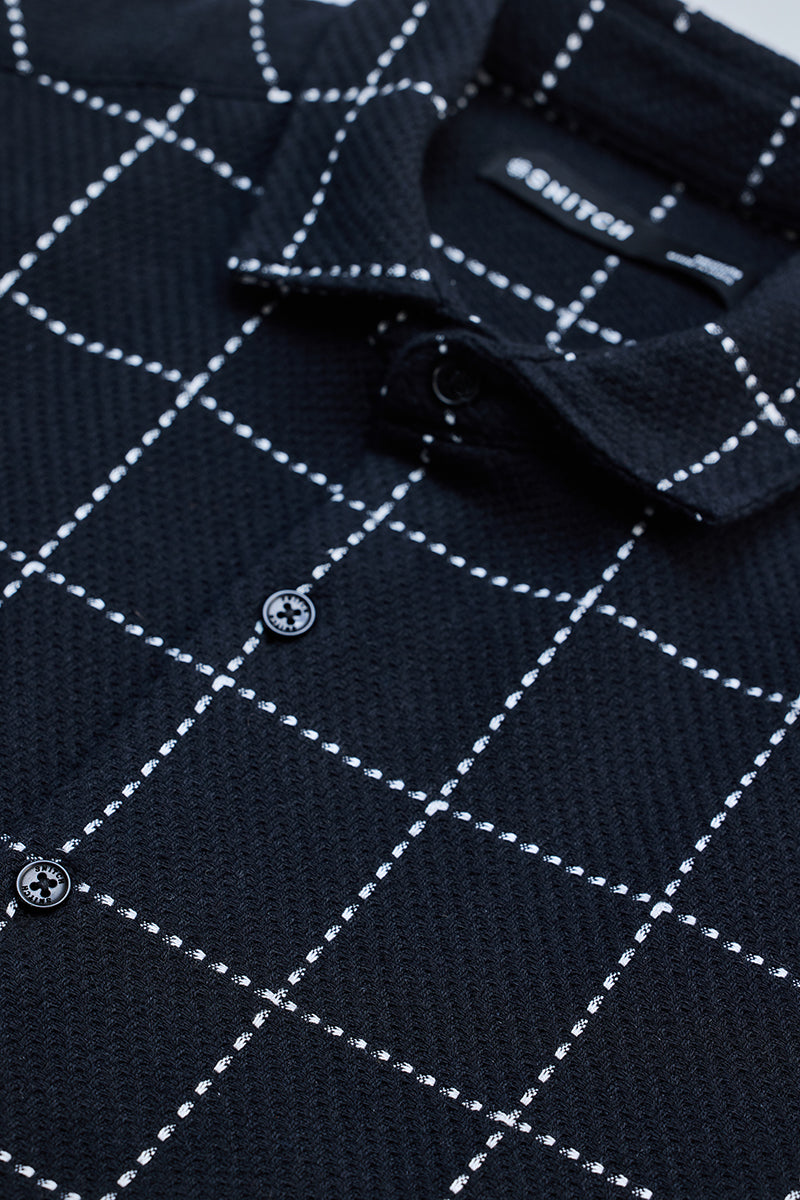 SNITCH Black Textured Checks Shirt - view 2