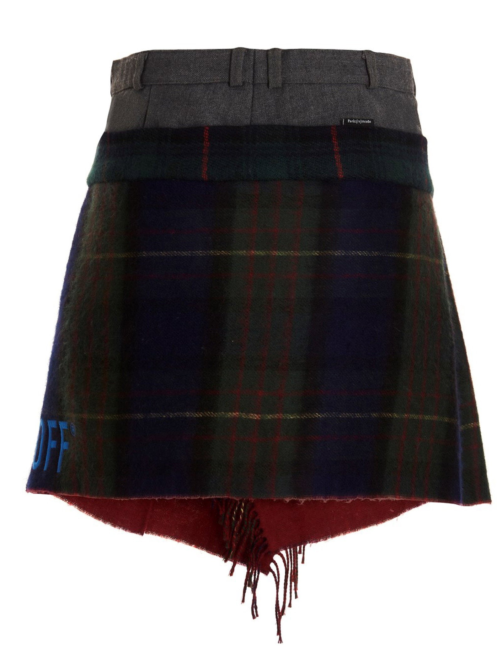 1/Off Check Scarf Reworked Skirt – 100% wool - view 6