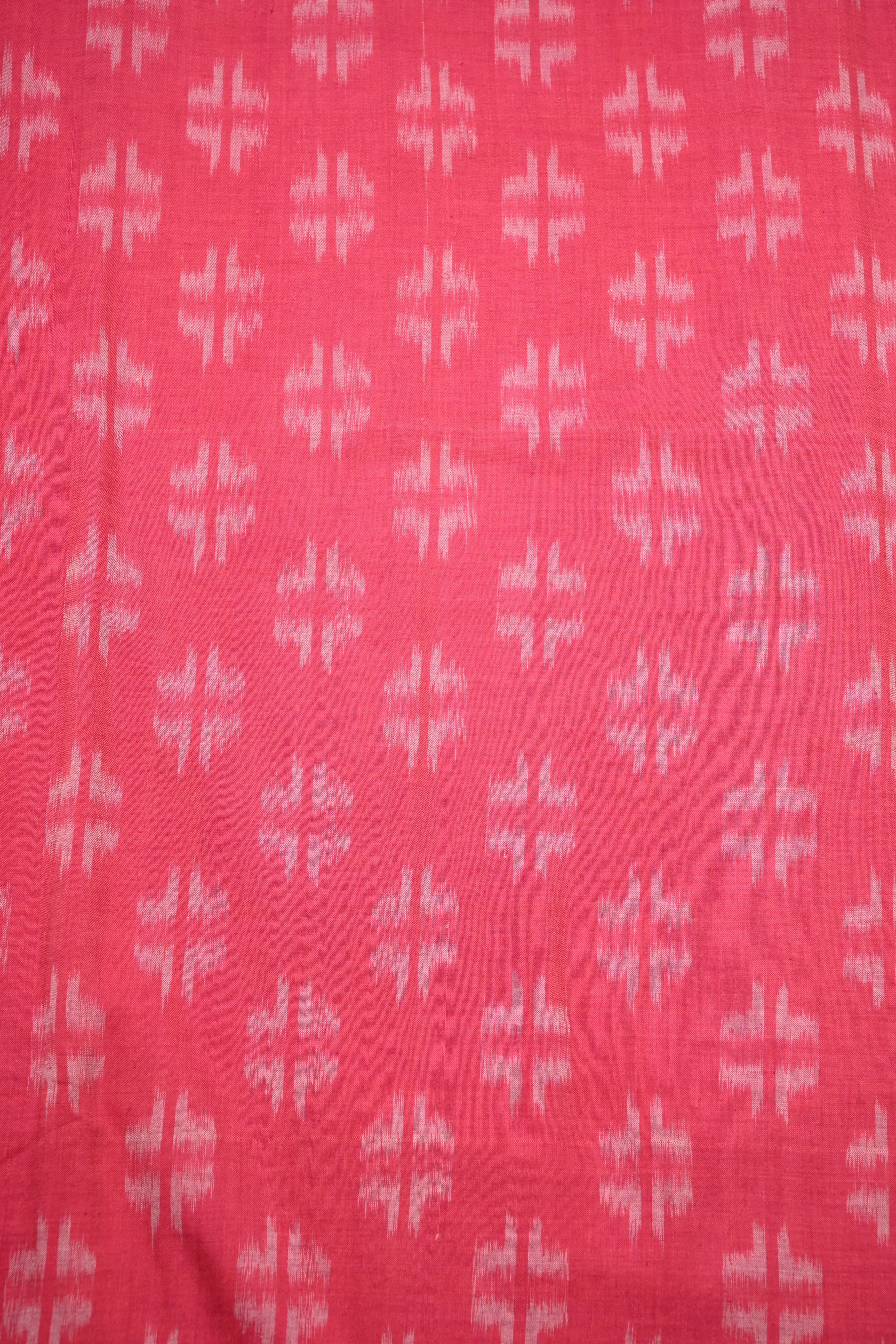 IndianVillèz Rose Pink Sambalpuri Ikat Cotton Fabric - view 2