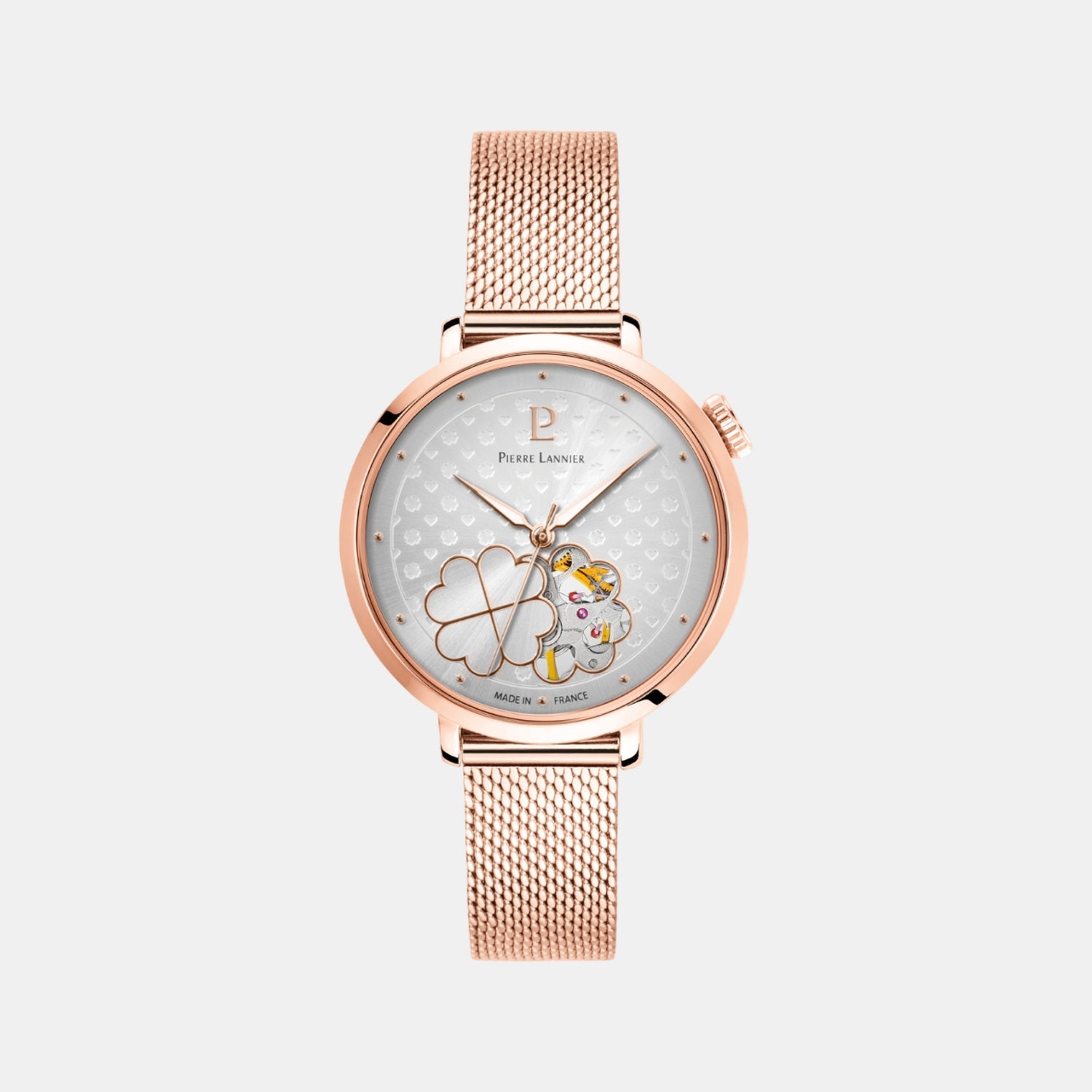 Pierre Lannier Esperance Women Automatic Silver Dial Analog Mesh Watch 147K928