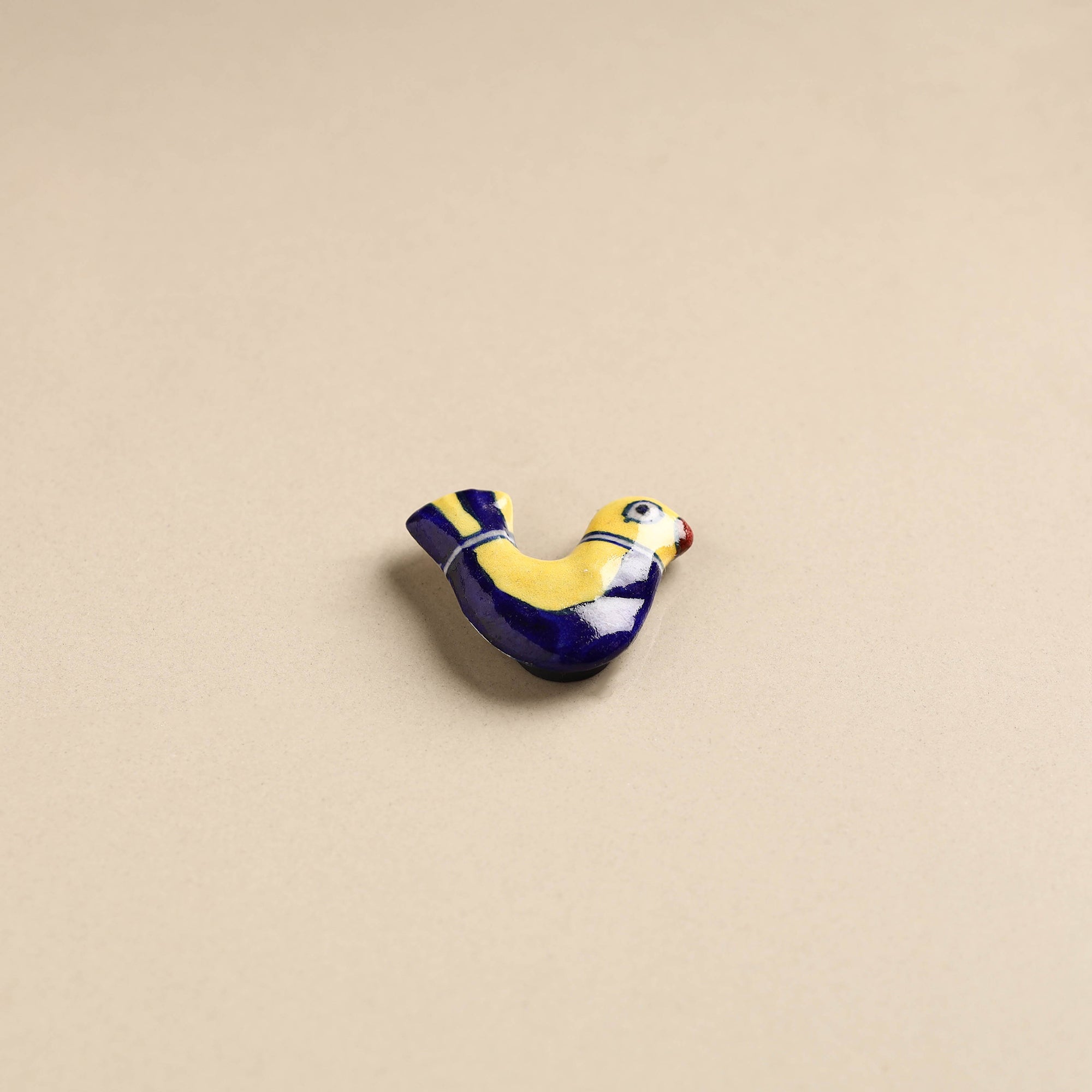 RAJASTHAN BLUE POTTERY Blue & Yellow Bird - Blue Pottery Ceramic Fridge Magnet 06