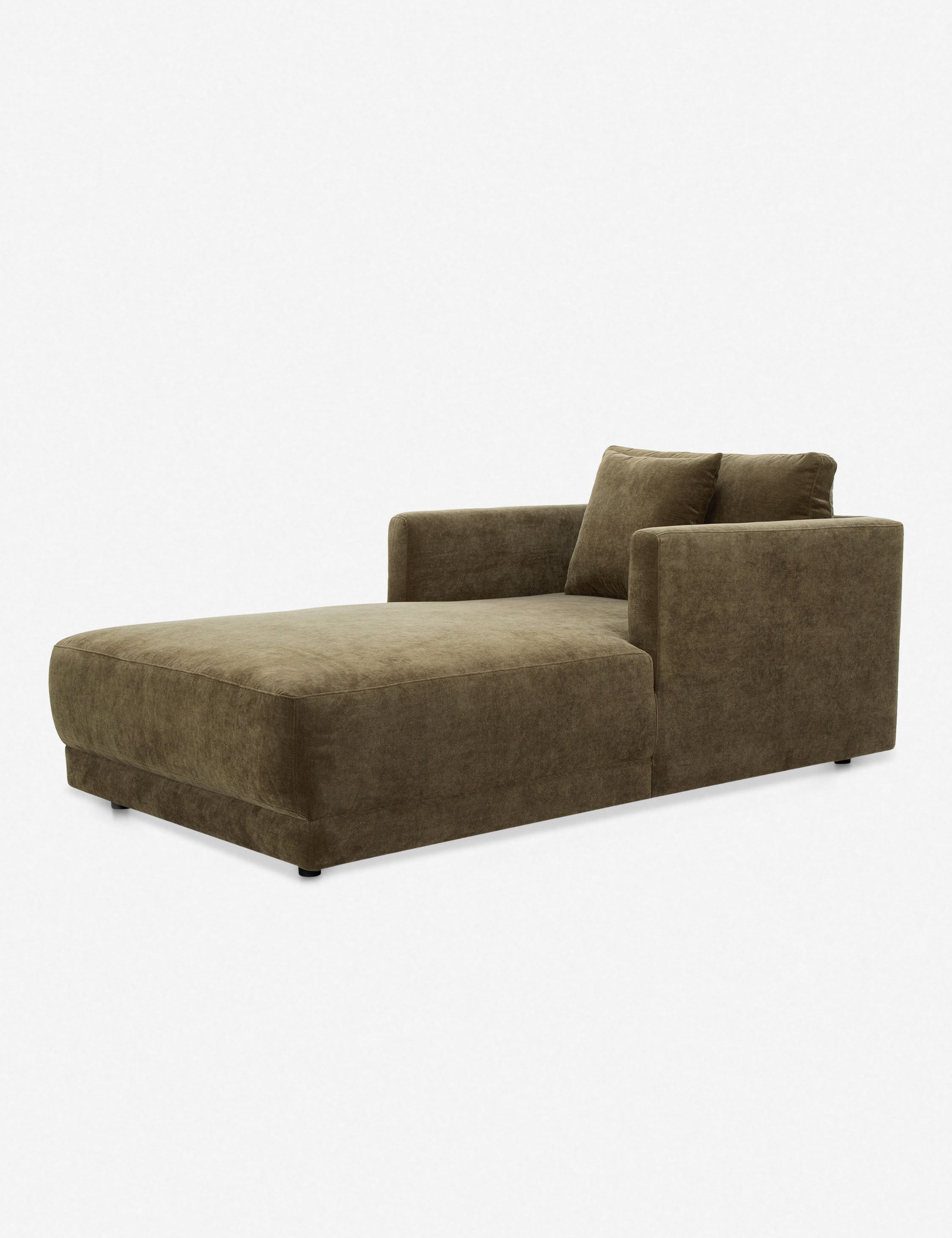Lulu and Georgia Braque Chaise – Olive Boucle Velvet