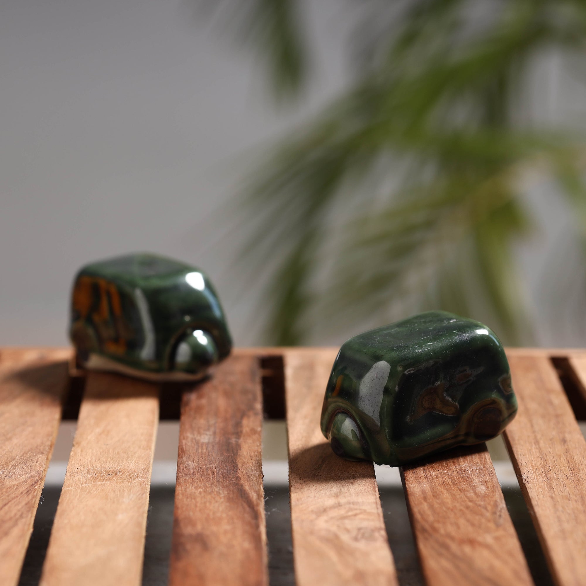 ITOKRI CRAFTS INITIATIVE Auto Rickshaw - Handcrafted Ceramic Toys (Set of 2)