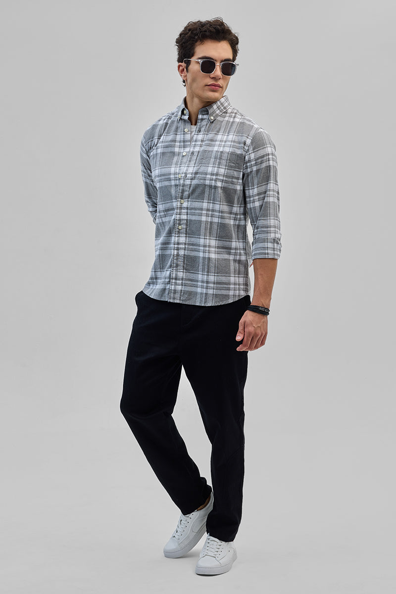 SNITCH Grey Oxford Checks Shirt - view 3