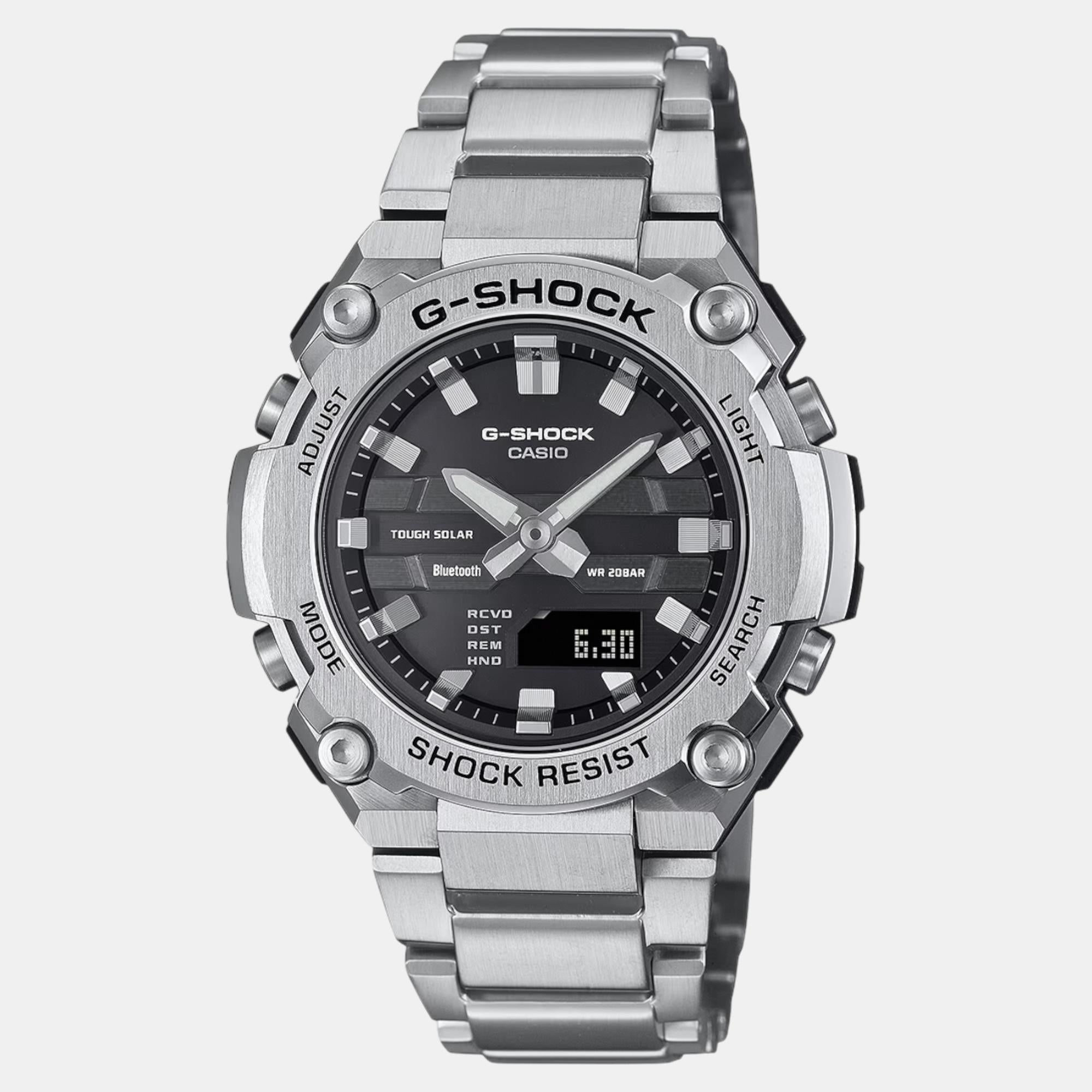Casio G-Shock Men Quartz Black Dial Analog-Digital Stainless Steel Watch G1543