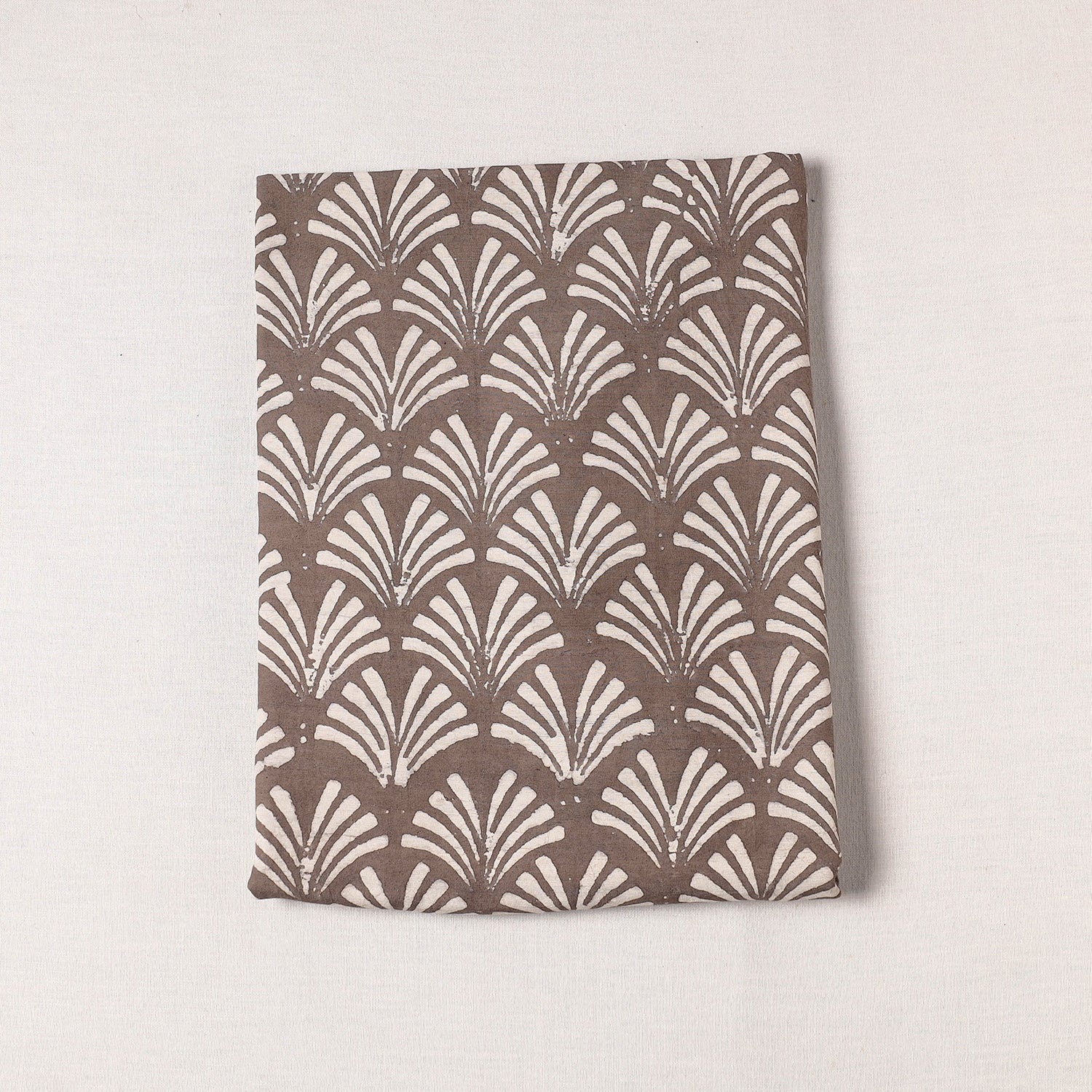 HAVELI CHRONICLES Brown - Mulberry Silk Cotton Handloom Pipad Block Printing Precut Fabric