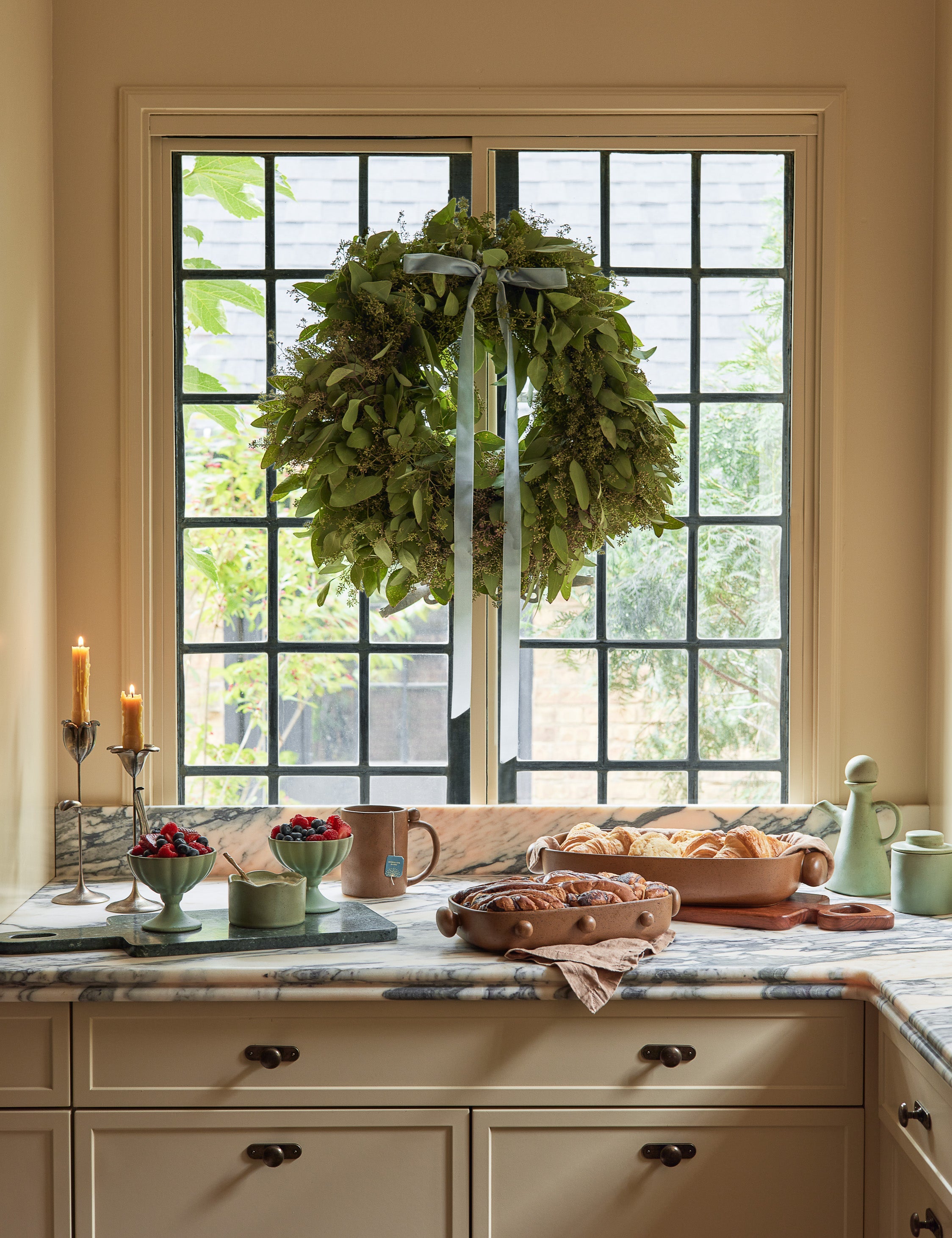 Lulu and Georgia Fresh Handmade Seeded Eucalyptus Wreath - view 2
