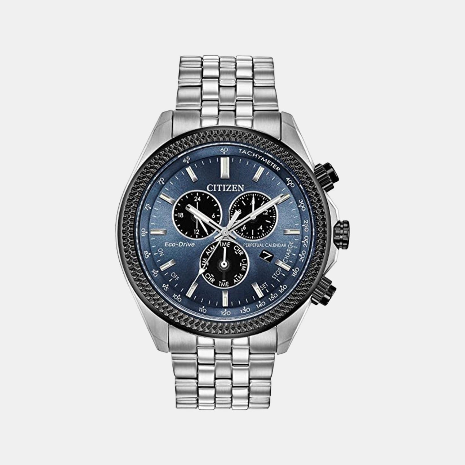 Citizen BI Men Quartz Blue Dial Chronograph Stainless Steel Watch BL5568-54L
