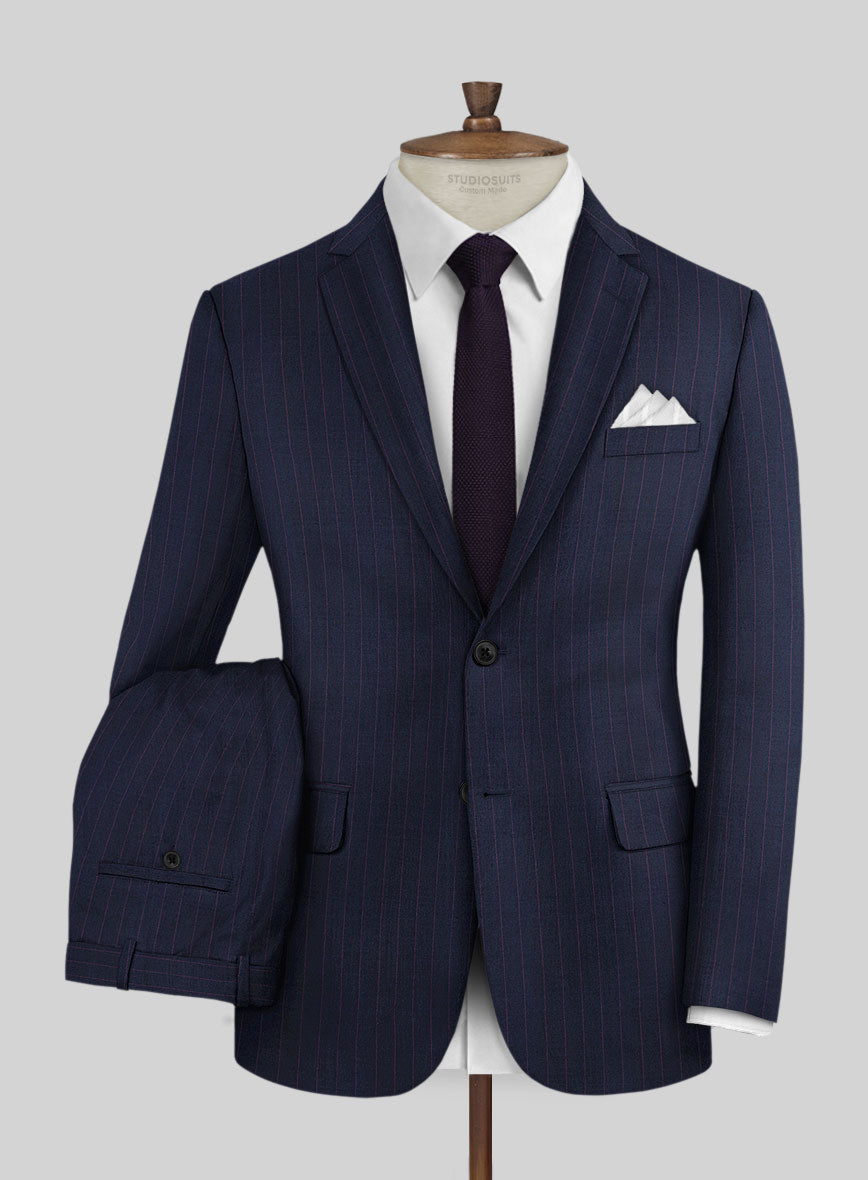 StudioSuits Napolean Abelino Stripe Blue Wool Suit - view 2