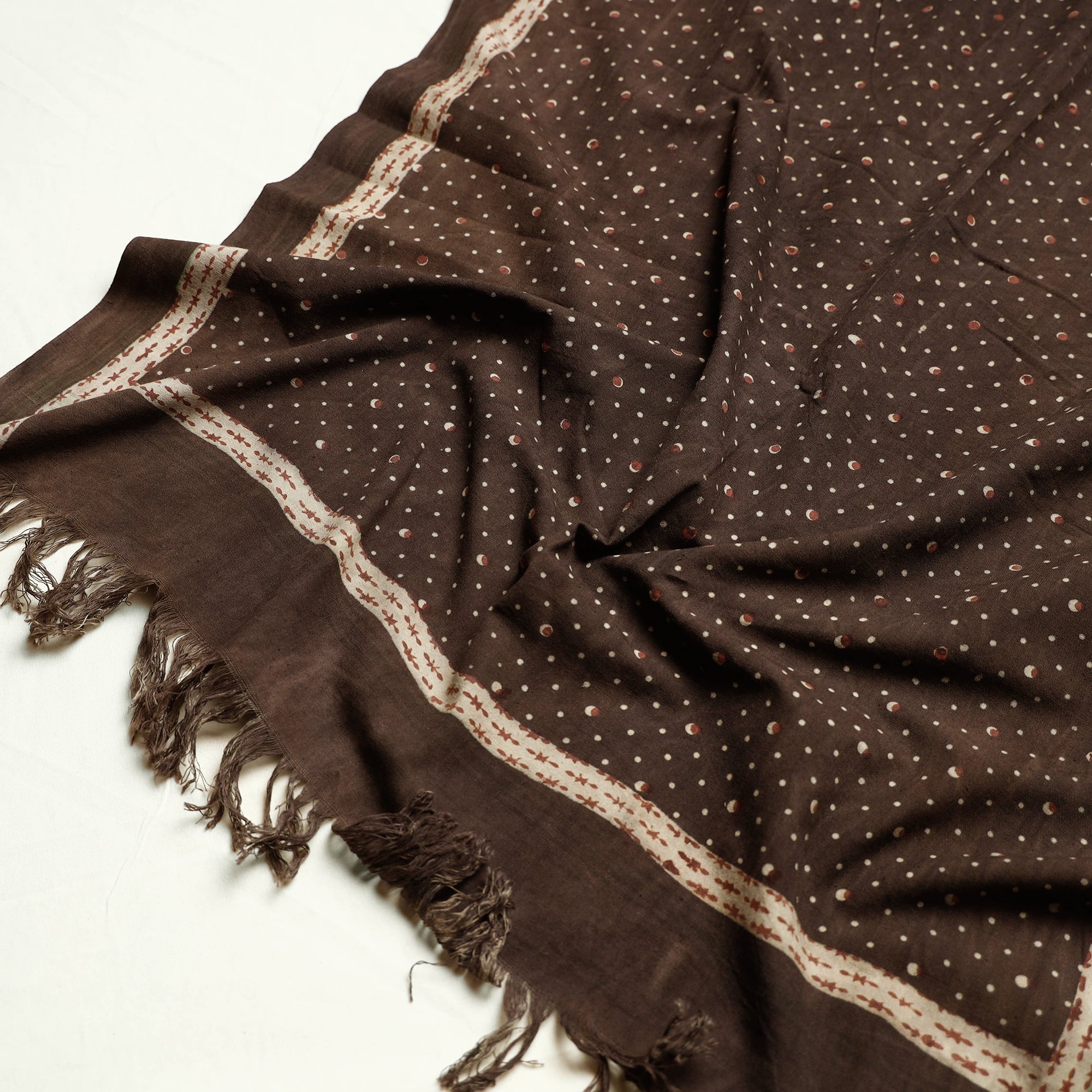 HAVELI CHRONICLES Brown - Akola Block Printed Pure Handloom Cotton Towel - view 2