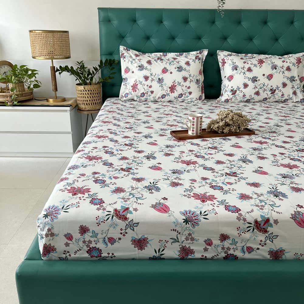 Urban Space -Home Furnishing Store Cotton Bedsheet + AC Blanket Combo Pack - (Combo 14 - Paradise Pink and Blue + Jaipur) - view 2