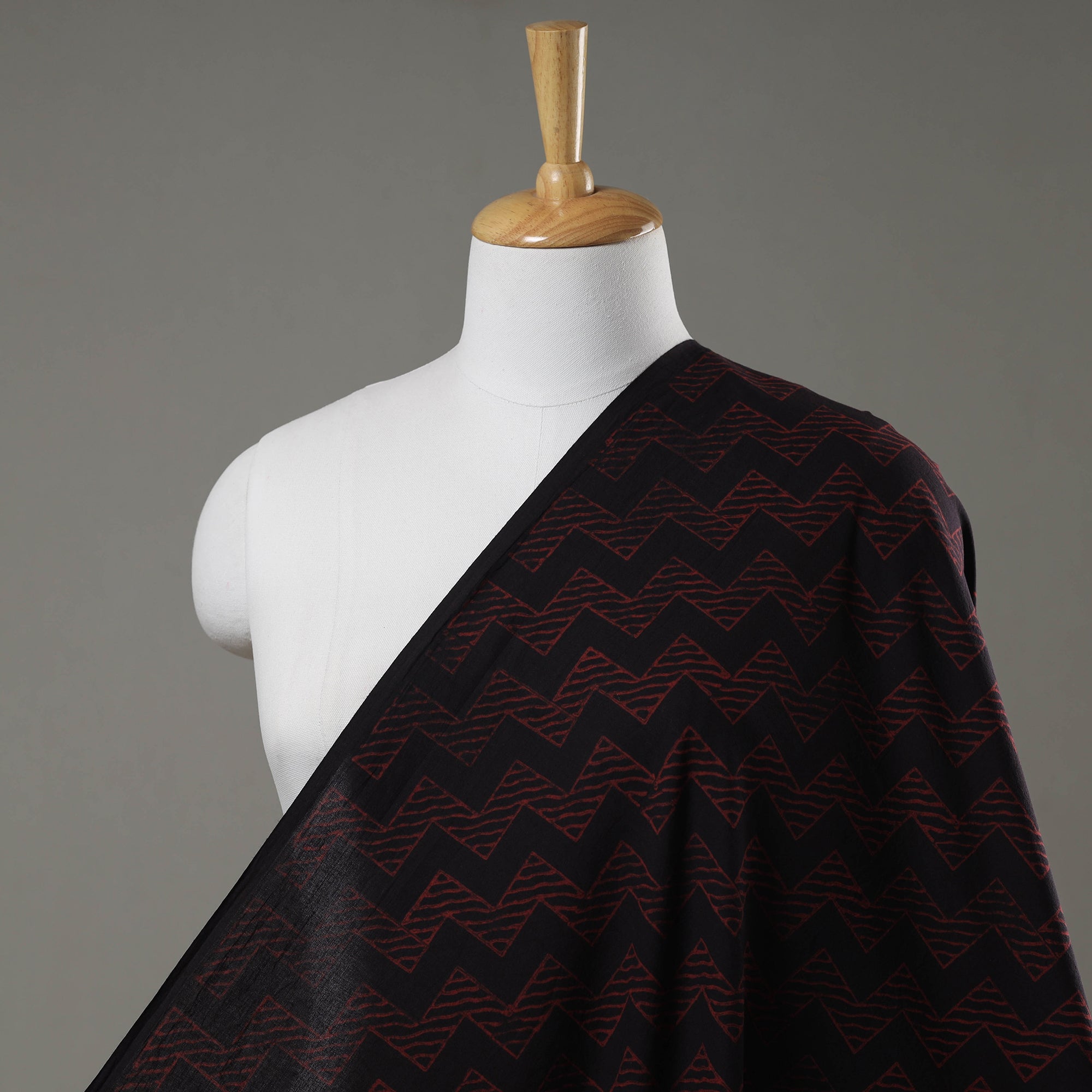 HAVELI CHRONICLES Black - Hand Block Printed Cotton Akola Fabric