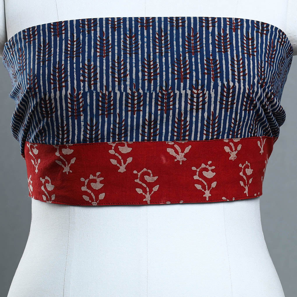 NOORI BAZAR Blue - Block Print Cotton Pipad Blouse Piece 126 - view 3