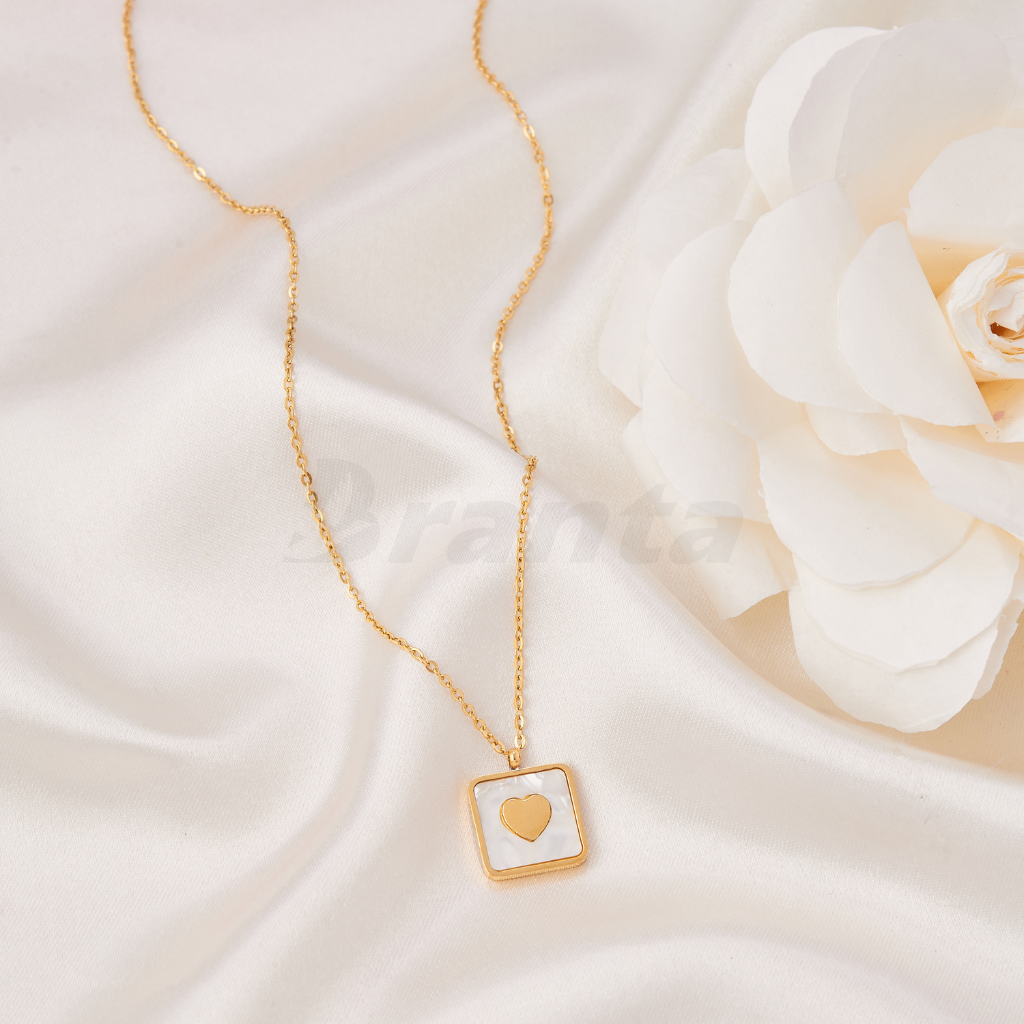 Branta Square Heart Necklace Tarnish free - view 2