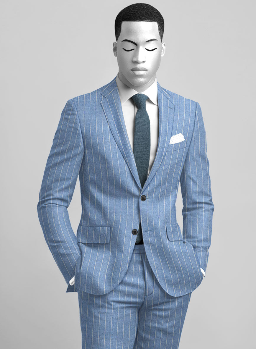 StudioSuits Napolean Gavino Stripe Light Blue Wool Jacket - view 2
