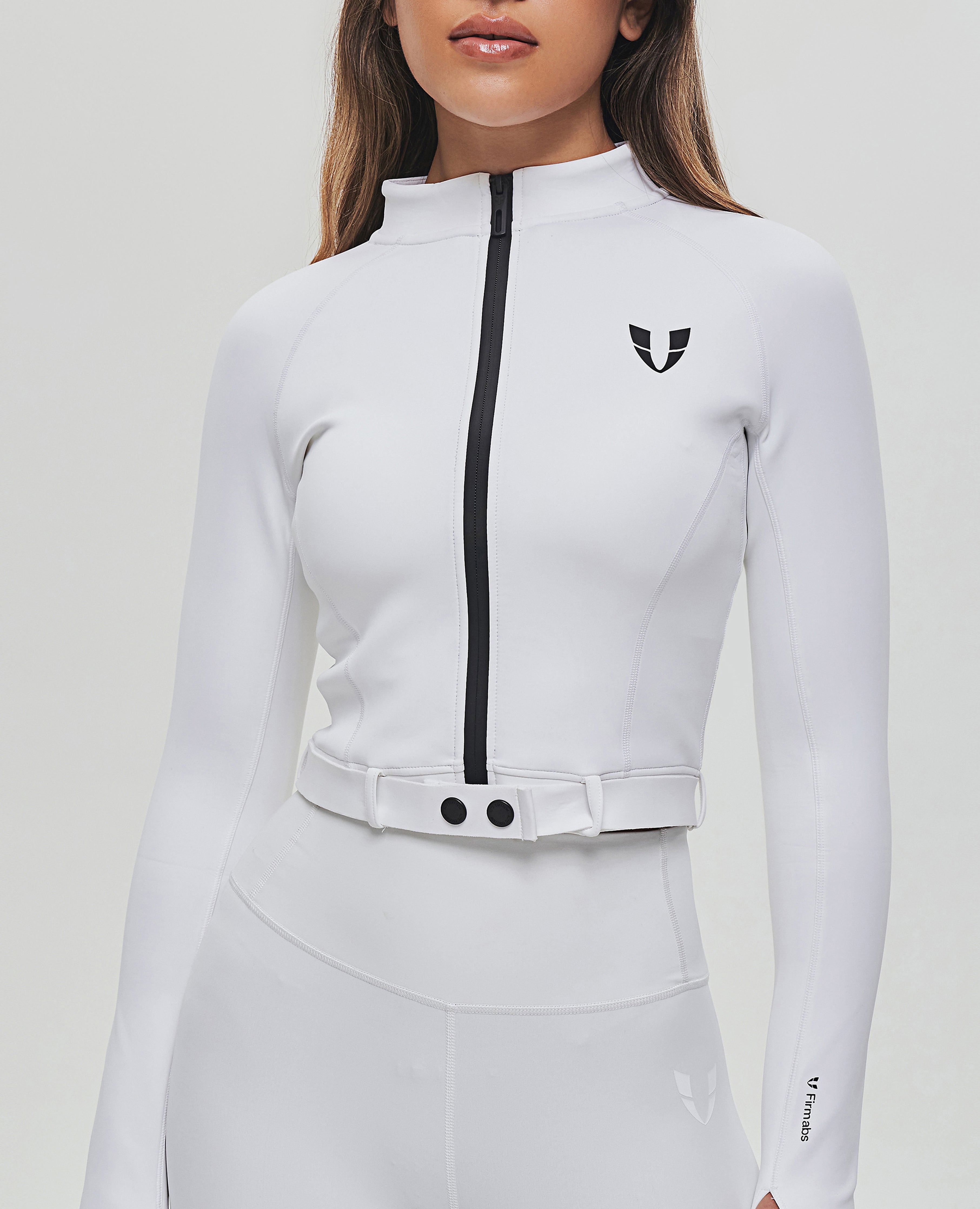 FIRM ABS Full-zip Cropped Jacket Plus - White