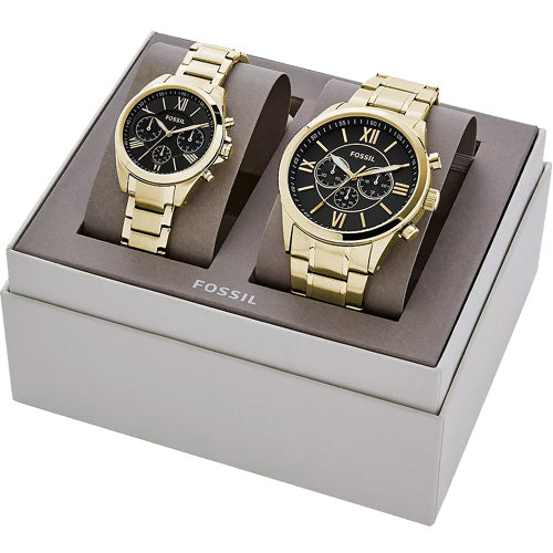 Fossil His and Her Black Dial Pair 46mm & 36mm BQ2400SET - view 2