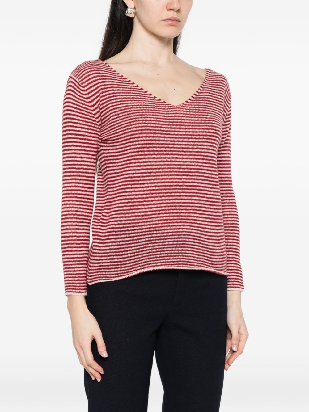 Beyou V-neck long sleeves Cashmere v-necked sweater - view 2
