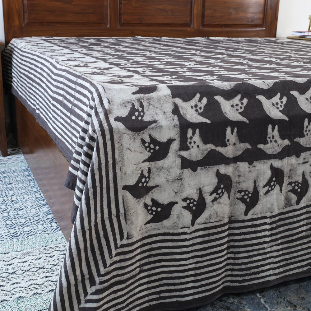 BINDAAS UNLIMITED Brown - Block Art Print Cotton Double Bindaas Bed Sheet (110 x 93 in) - view 3