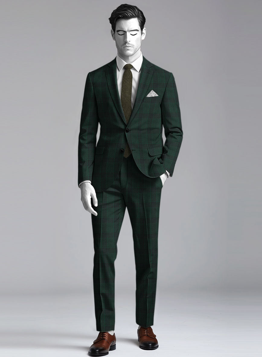 StudioSuits Napolean Devon Check Green Wool Suit