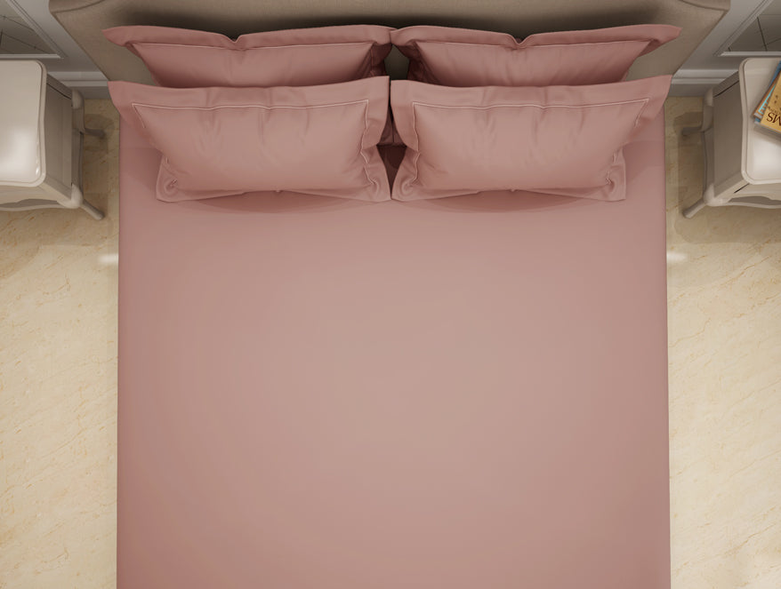 Spaces India Solid Blush Solid King Size Bedsheet - Eminence By Spaces - view 3