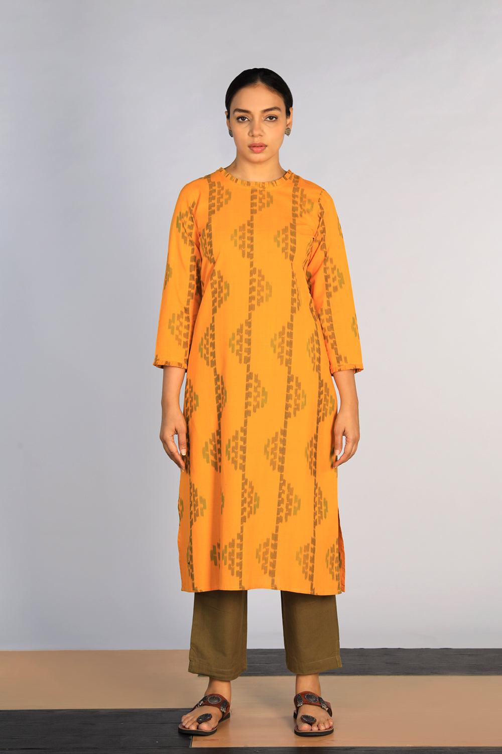 Kalanjali Ethnics Cotton Pochampally Ikat kurti - view 6